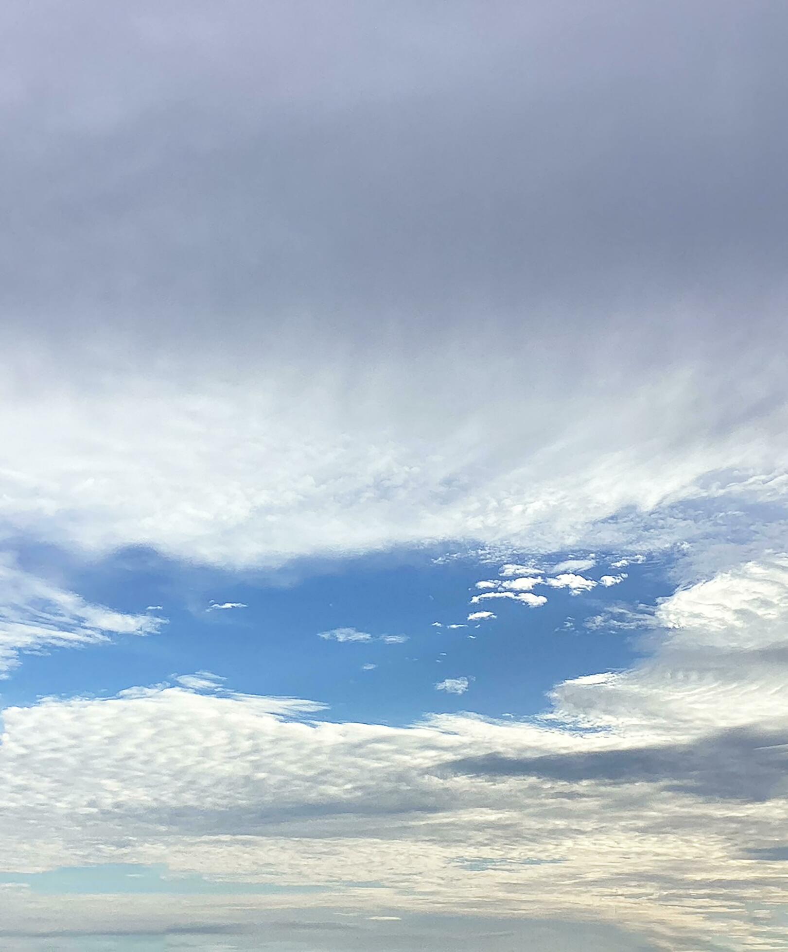 White cloudy in the blue sky natural background, copy space for write text in four frame on white background Stock Free