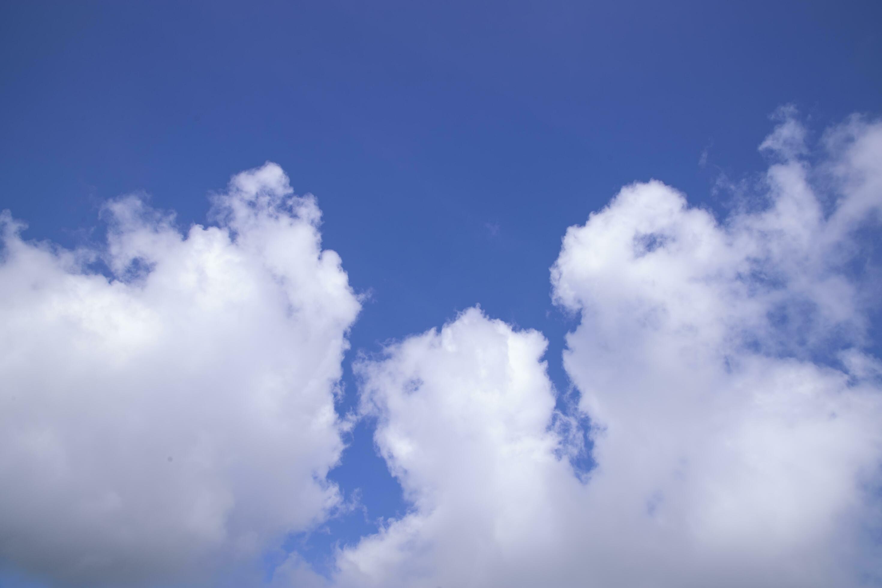 Beautiful Blue Sky With White Cloudy Dramatic Natural abstract background view Stock Free