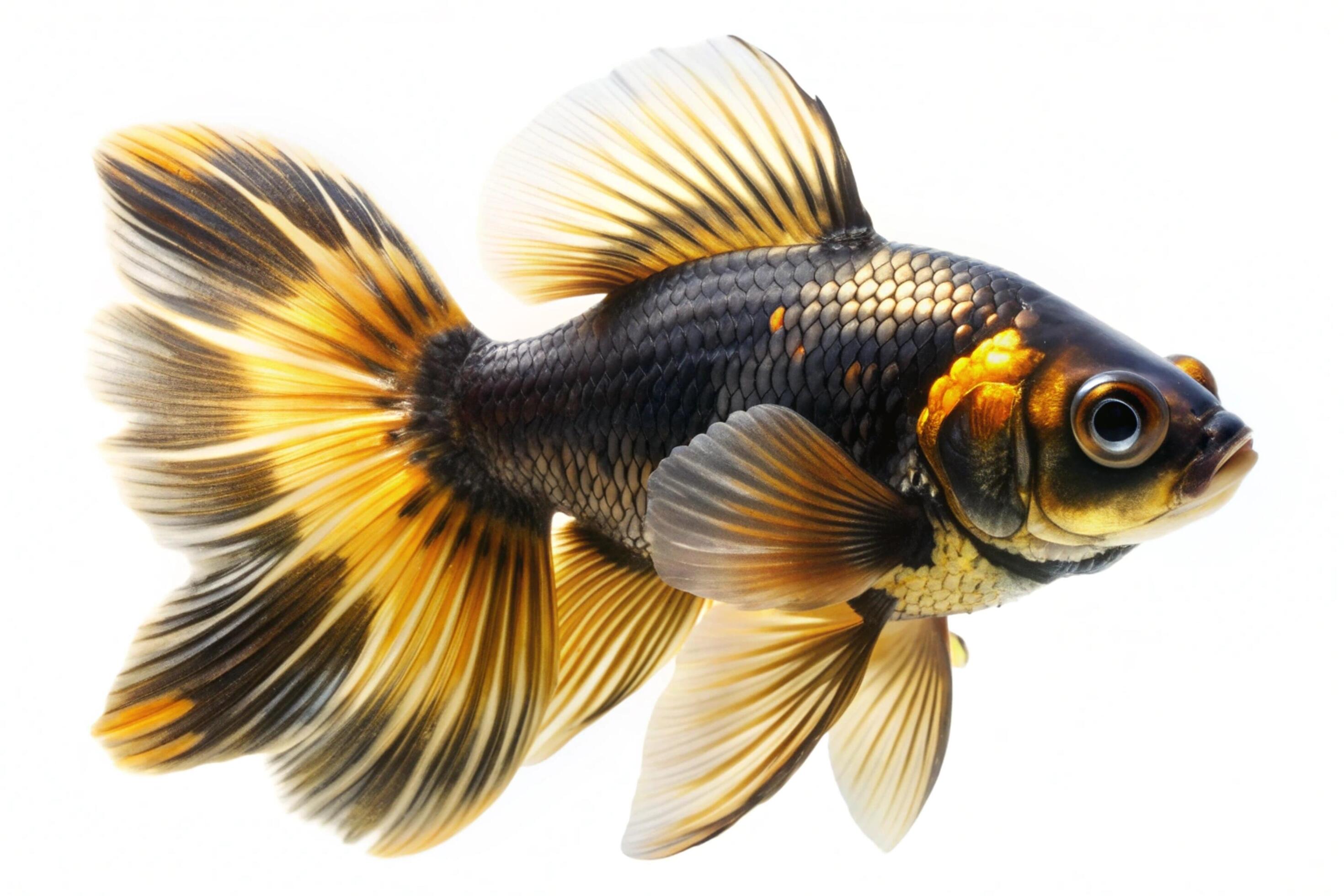 
									Black ornamental fish isolated on white background Stock Free