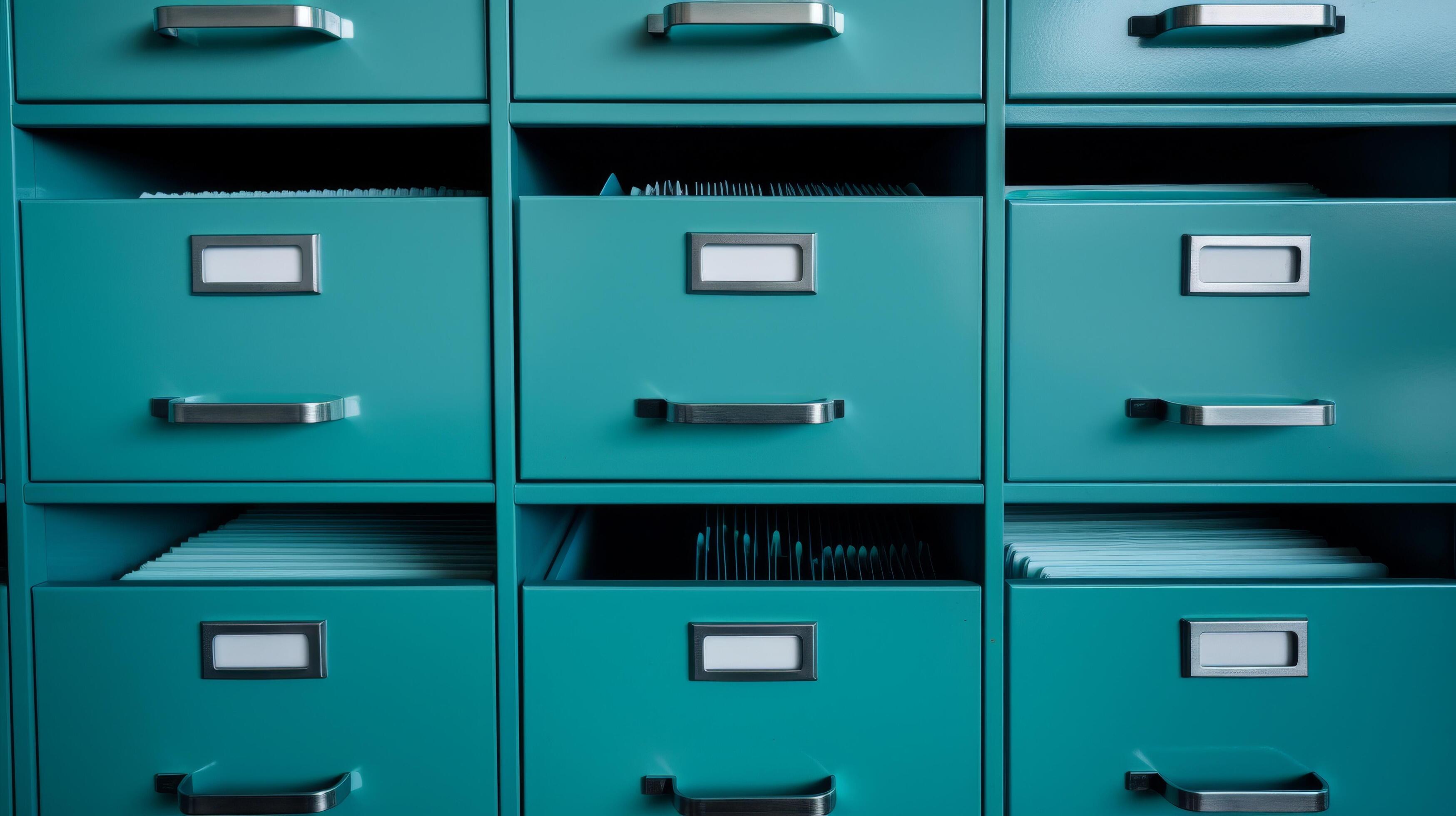 AI generated Neatly organized file cabinet Stock Free