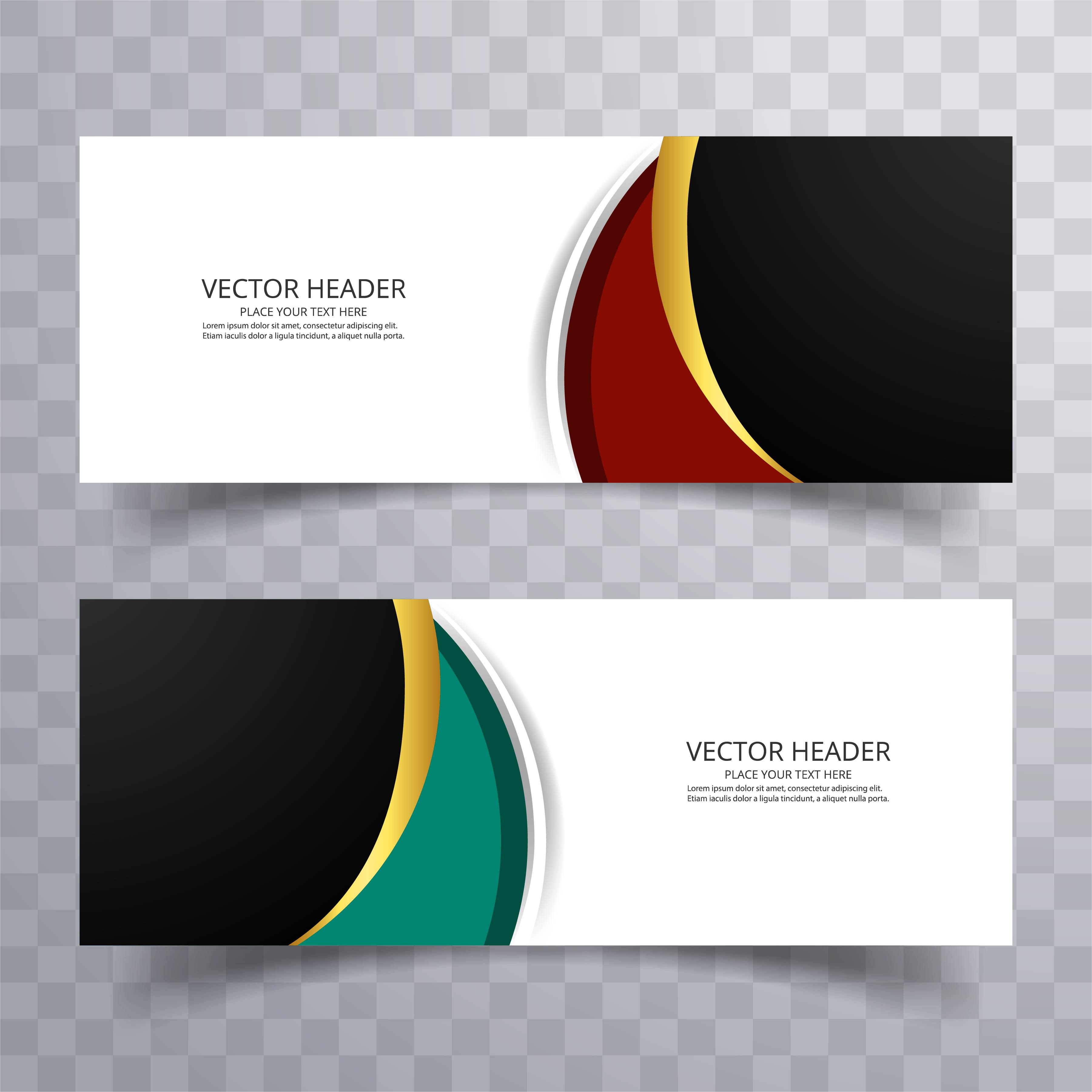 Elegant colorful banners set design Free Vector