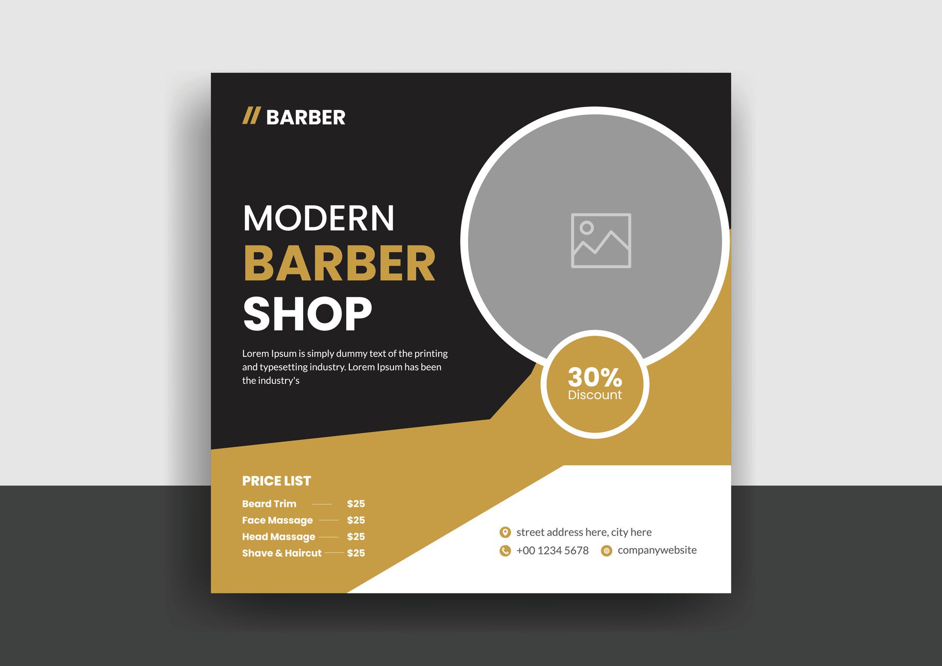 Barber shop hair salon social media post template. beauty spa business web banner design Free Vector