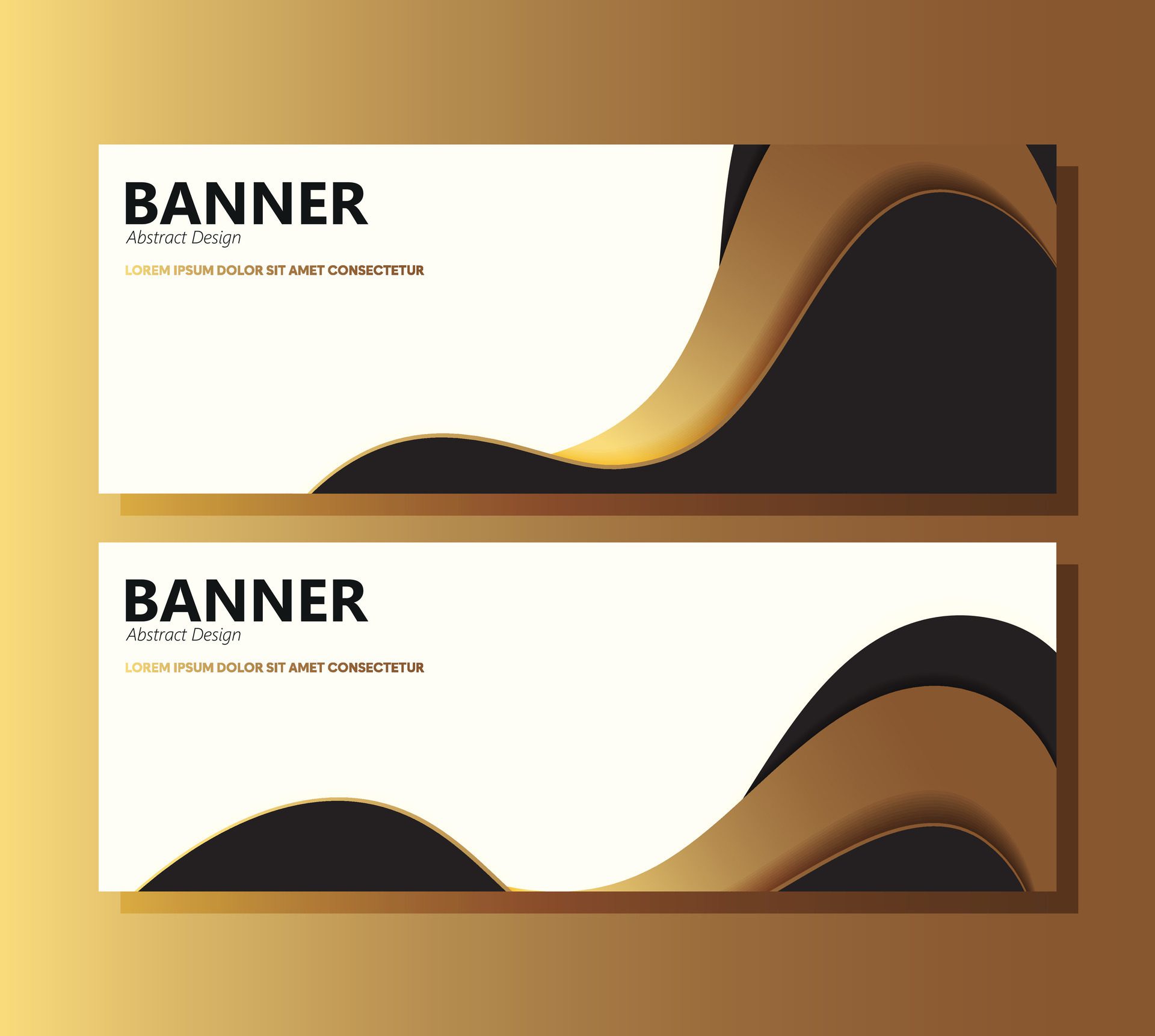 Luxury black abstract wave banner design Free Vector