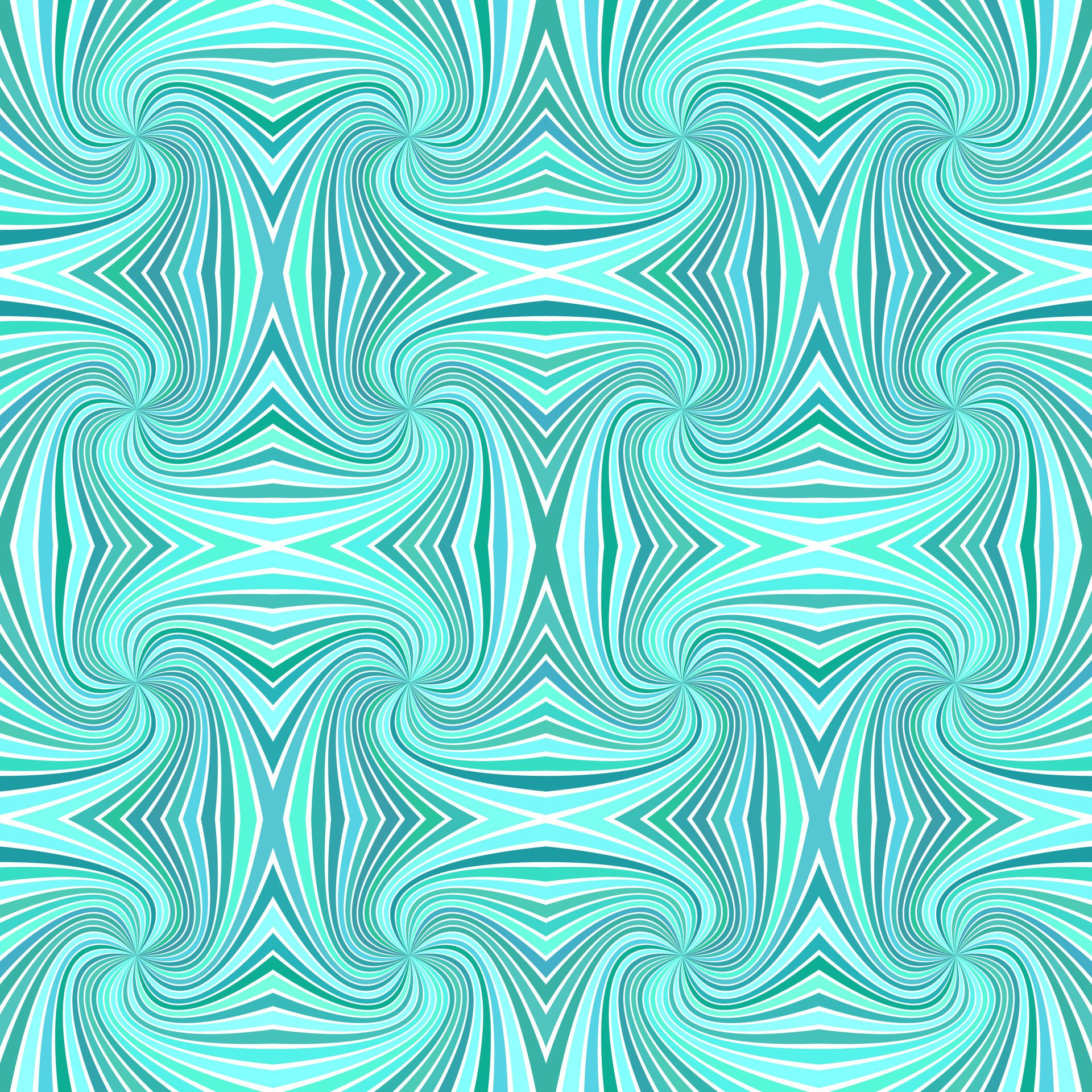 Turquoise seamless abstract hypnotic spiral ray burst stripe pattern background – vector graphic design Free Vector