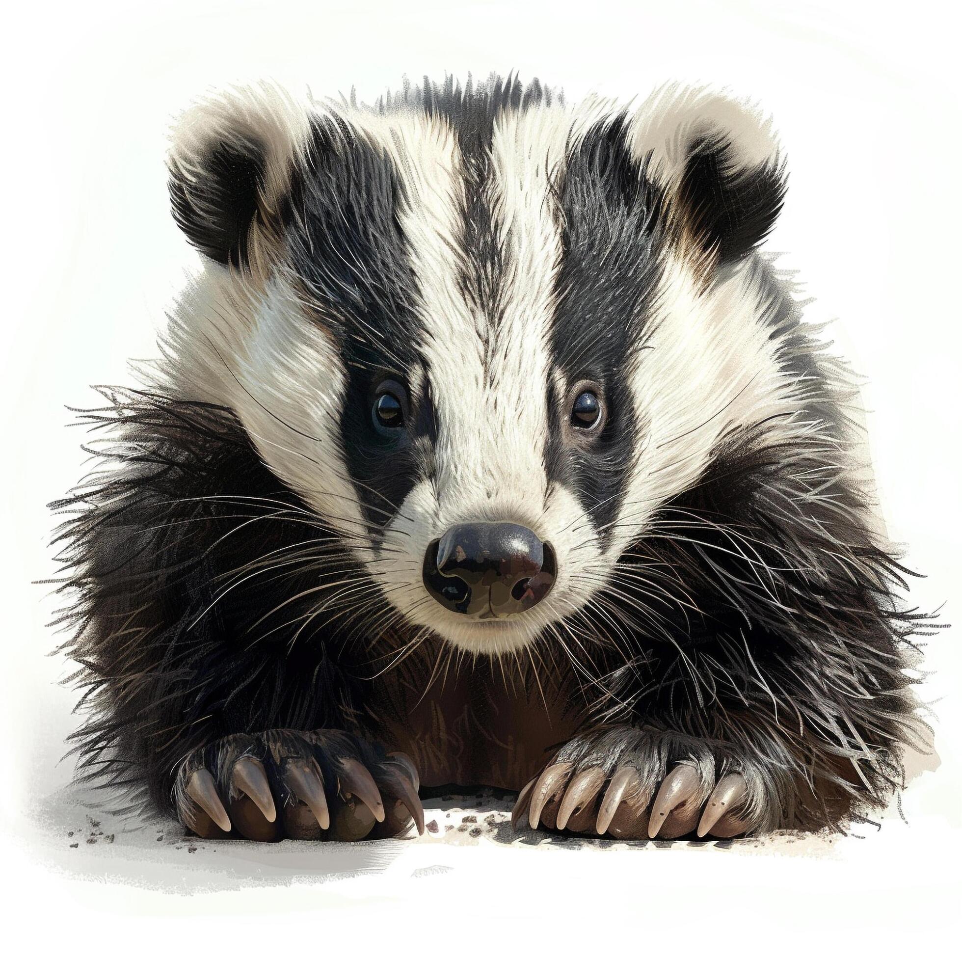 a painting of a badger sitting down Stock Free