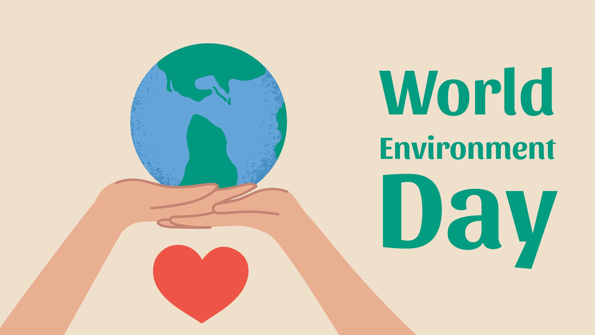 World environmental day banner. Hands holding Earth. Vector illustration for print, poster, background. Free Vector