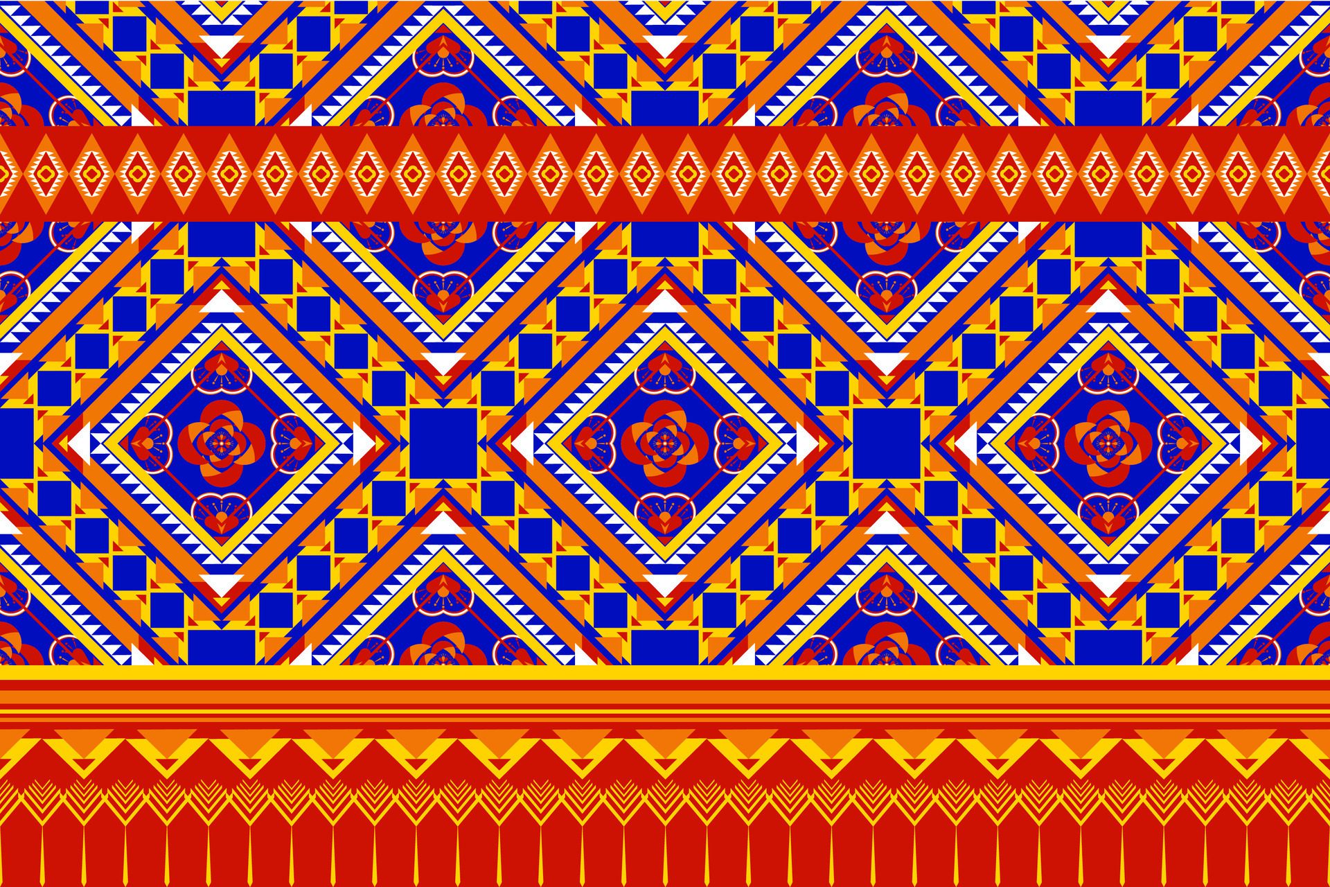 geometric ethnic pattern. Can be used in fabric design for clothing, textile, wrapping, background, wallpaper, carpet, embroidery style Free Vector