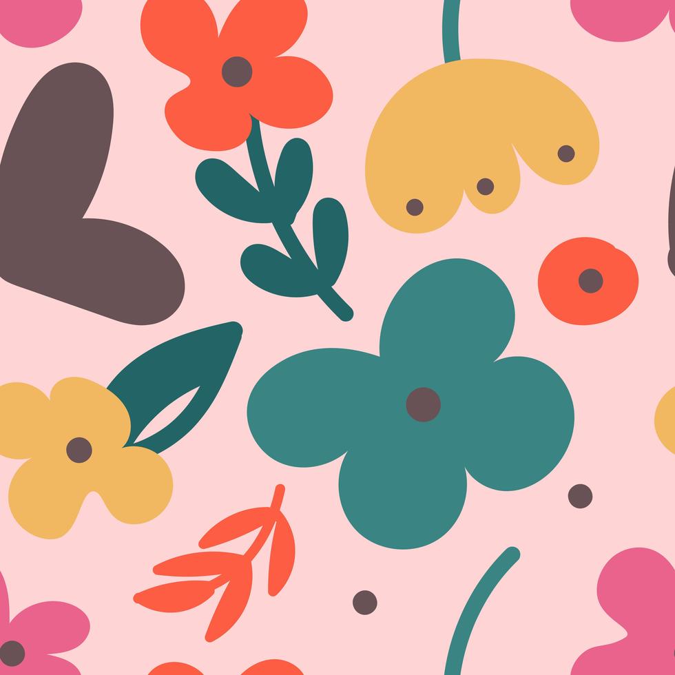 Abstract colorful flower pattern with modern shapes Stock Free