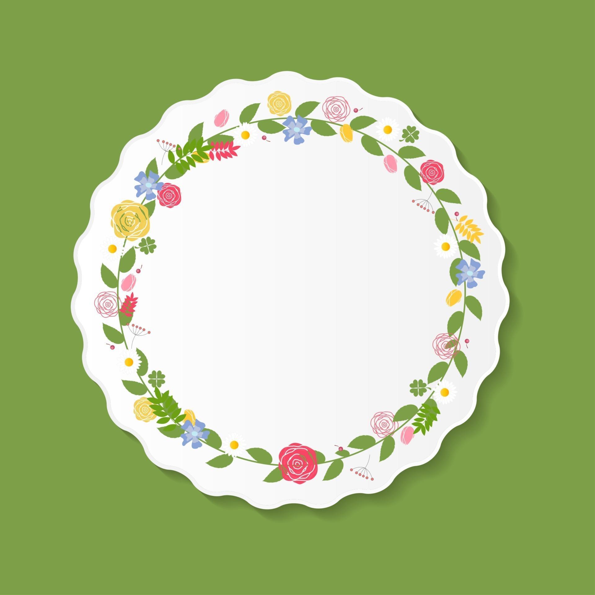 Vintage Frame with Flowers Vector Illustration Stock Free