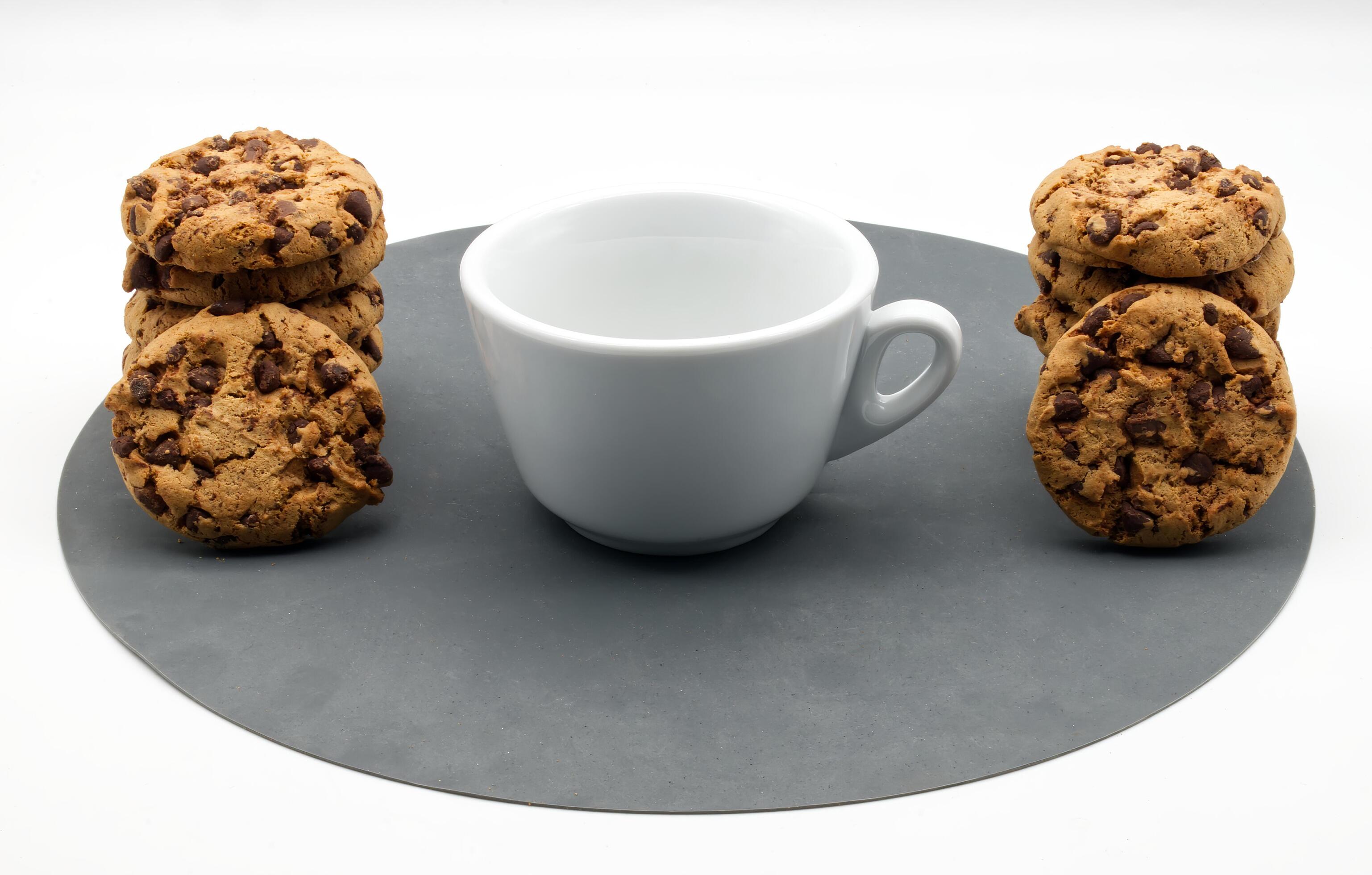 Cookies with chocolate chips isolated on white background. Stock Free