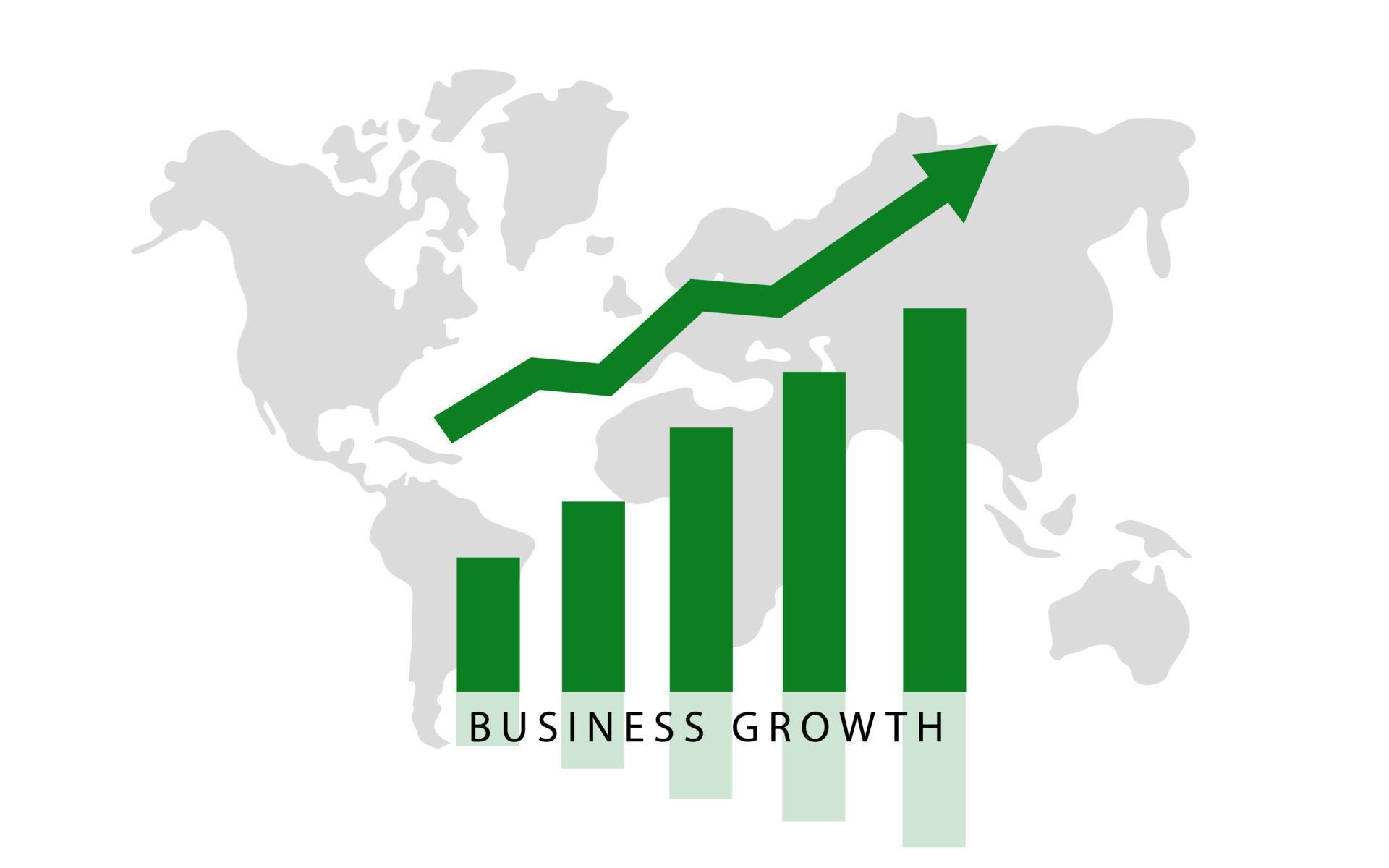 Business share market growth, green arrow background. Stock Free