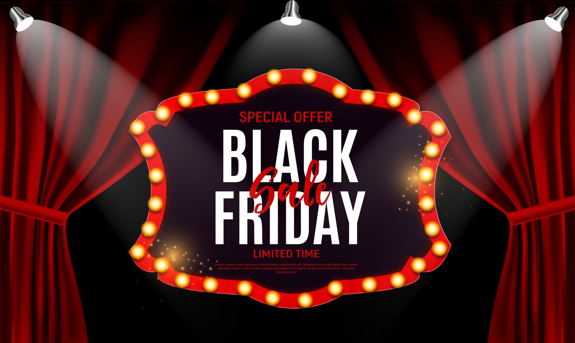 Black Friday Sale Banner Template. Vector Illustration Free Vector