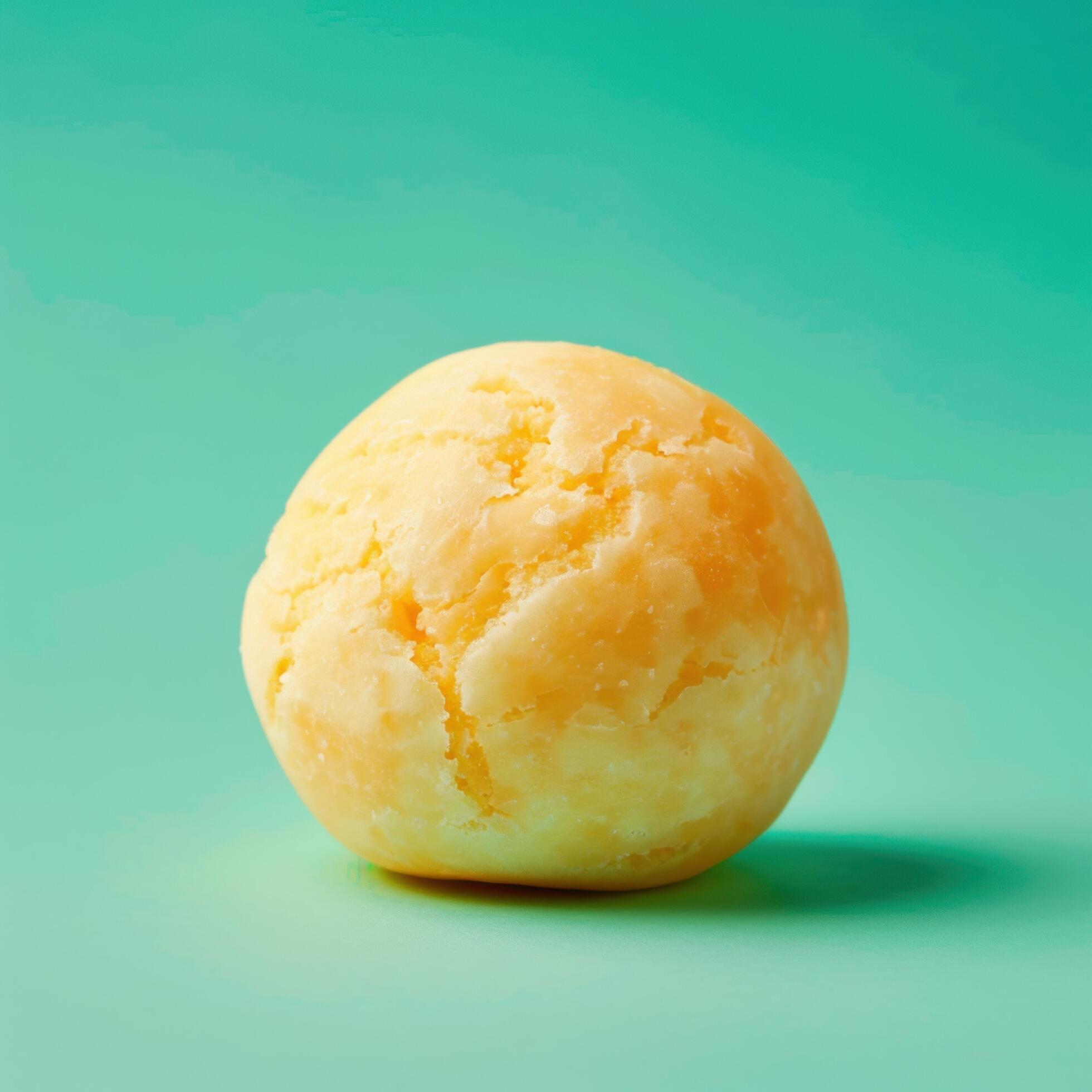 Scrumptious cheese ball isolated on a bright teal background Stock Free