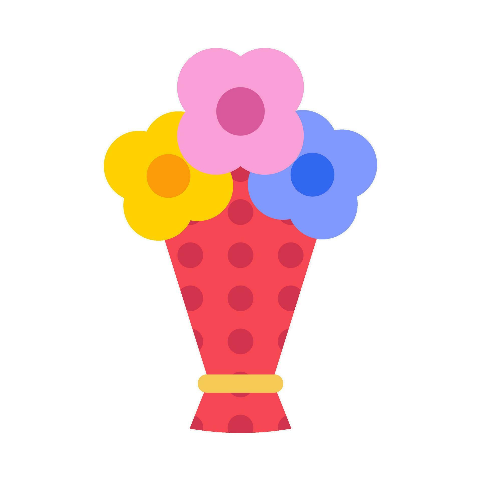 Flower bouquet flat illustration Stock Free