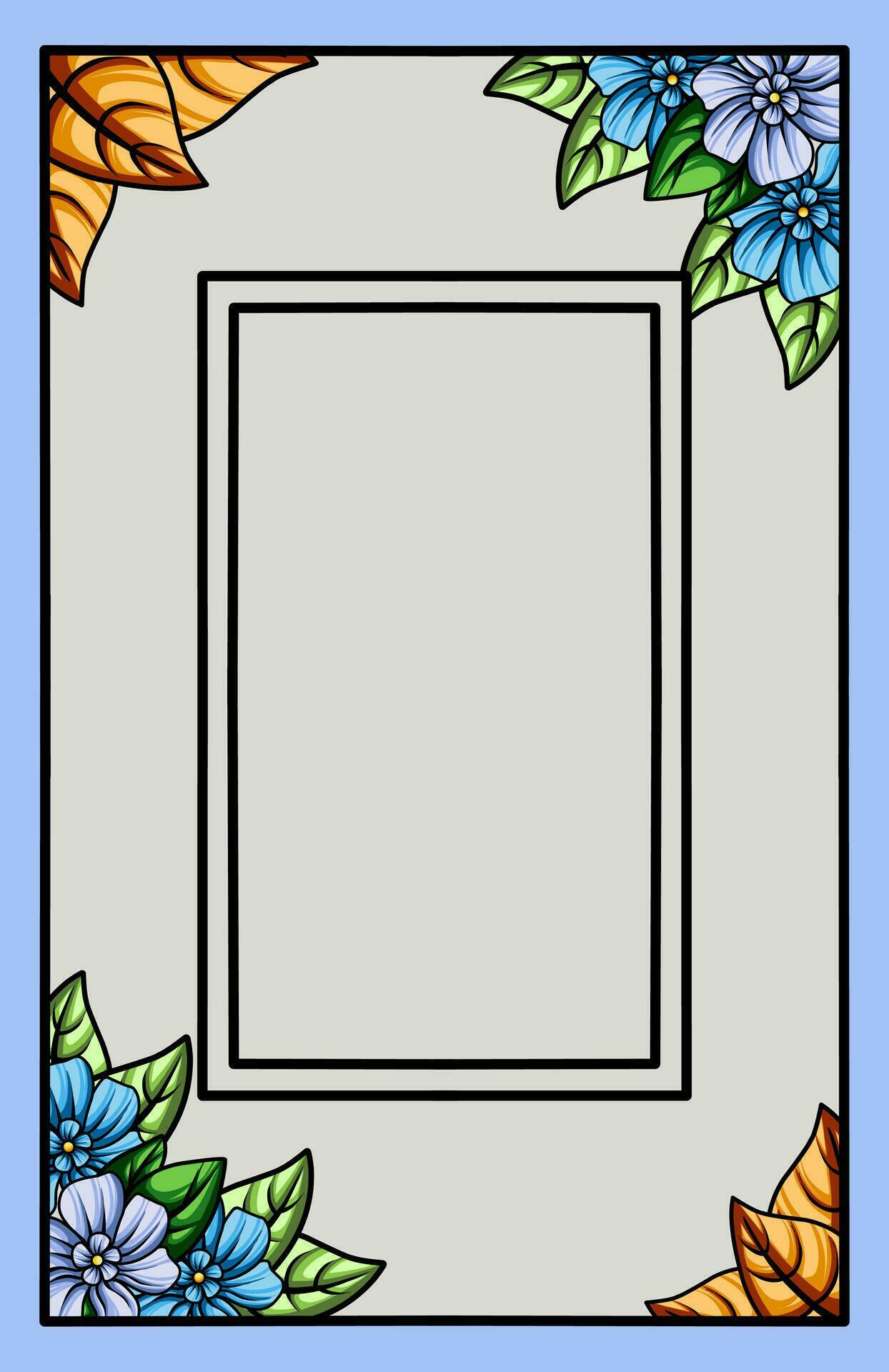 frame the border with an arrangement of leaves and flowers. Vector design Stock Free