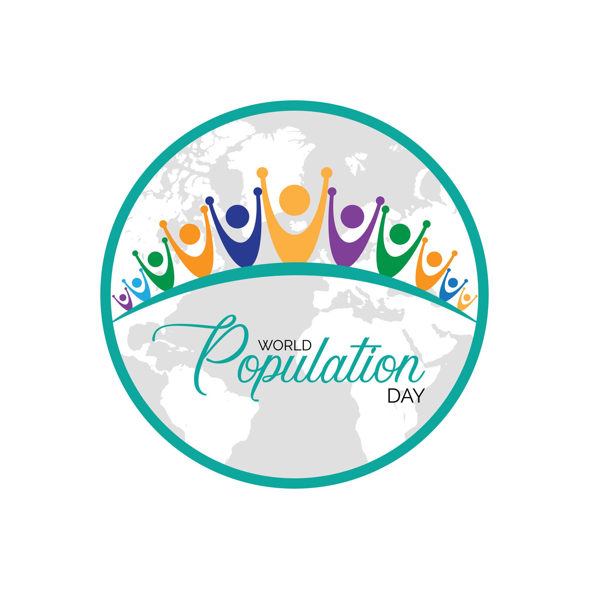 World Population Day observed every year in July. Template for background, banner, card, poster with text inscription. Free Vector