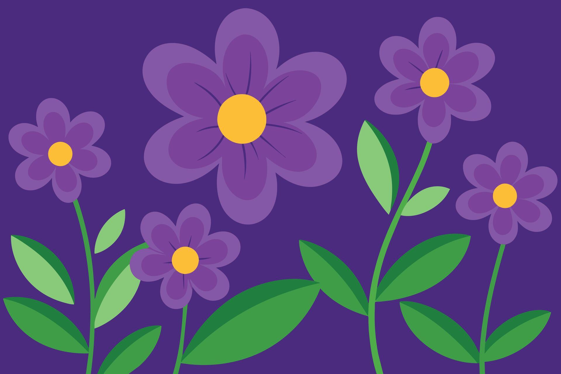 Vector Background with Purple Flowers Stock Free