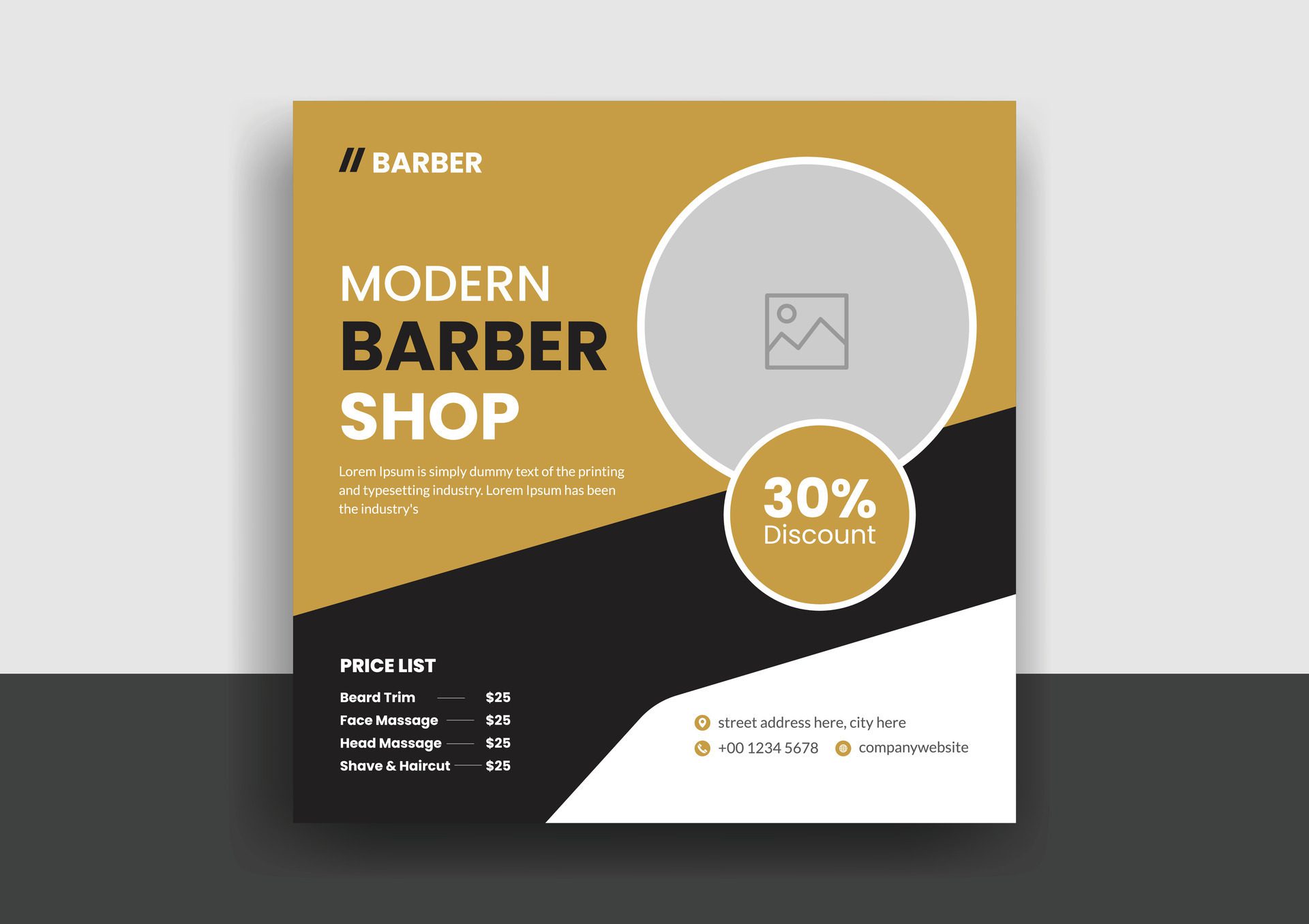 Barber shop hair salon social media post template. beauty spa business web banner design Free Vector