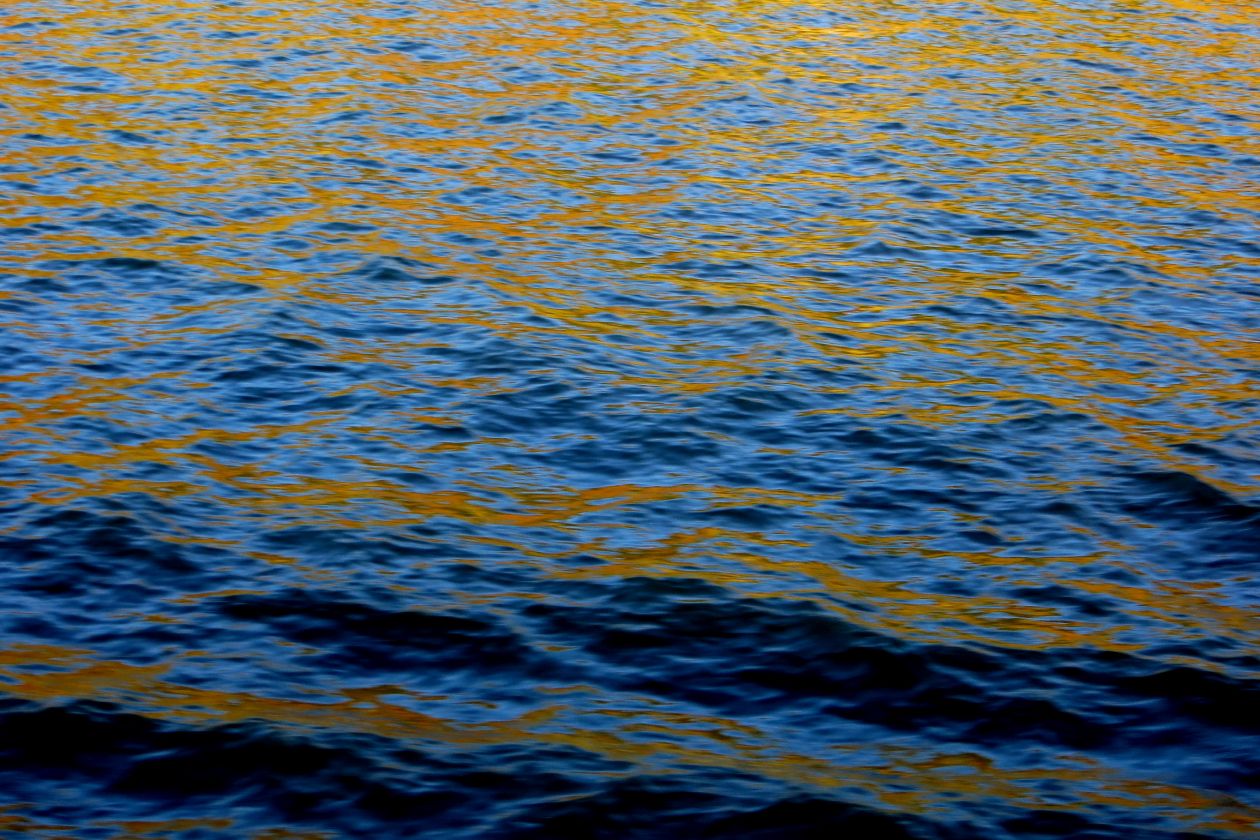 Blue-and-gold water texture Stock Free