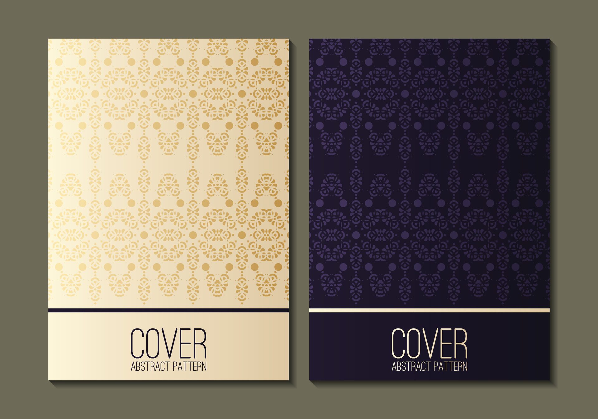 ornament pattern book cover collection Free Vector