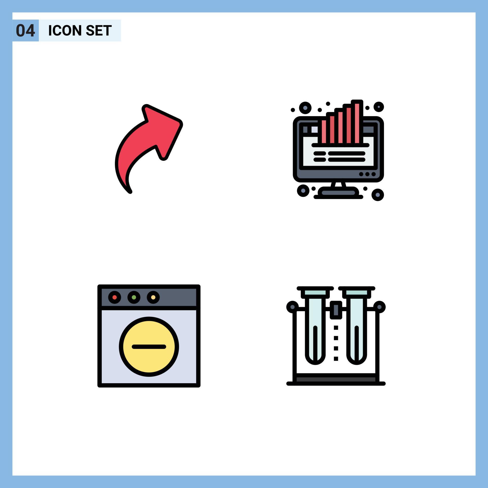 
									Universal Icon Symbols Group of 4 Modern Filledline Flat Colors of arrow app right computer mac Editable Vector Design Elements Stock Free