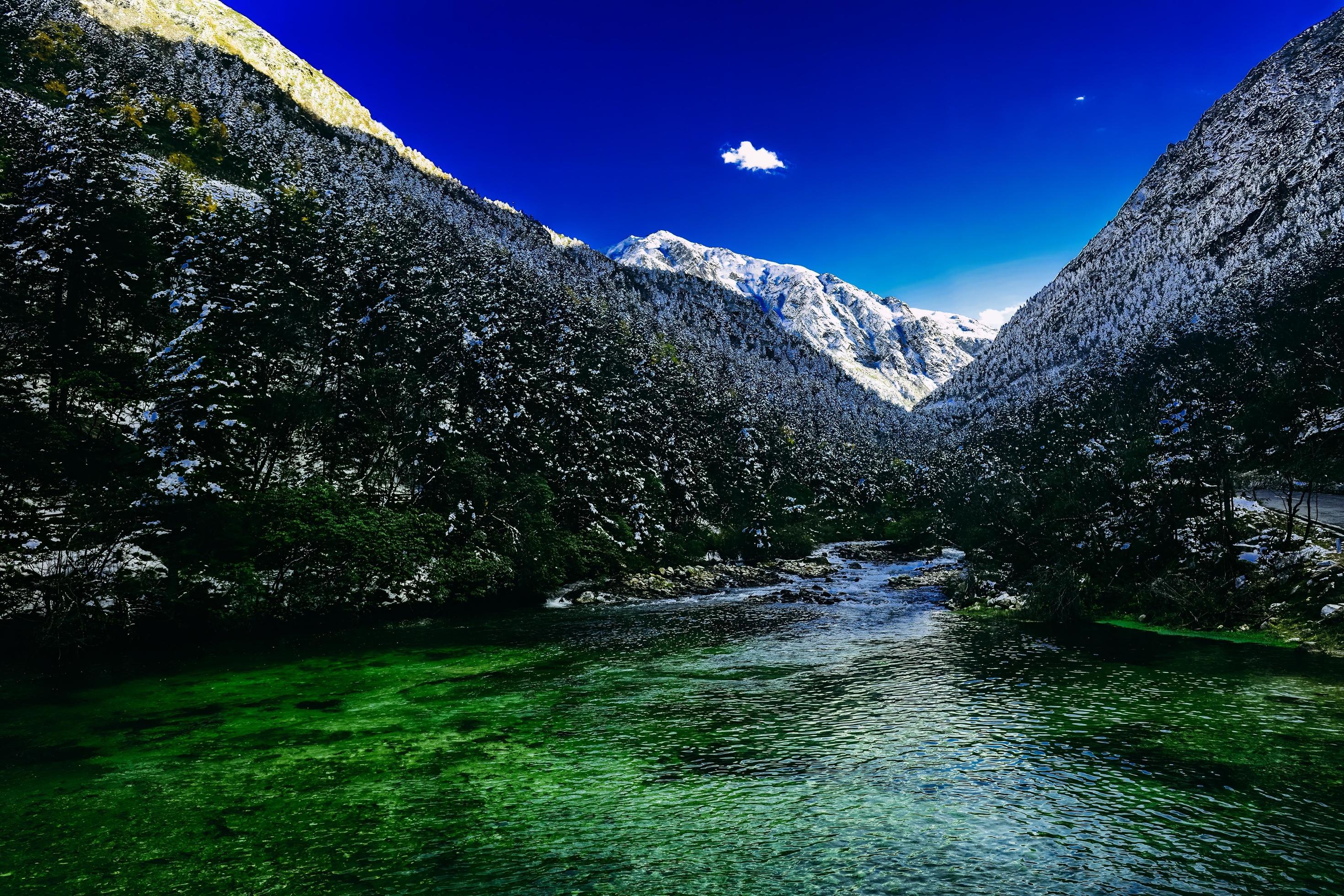 
									Spectacular scenery in the high mountains of western Sichuan, China, with different seasons Stock Free