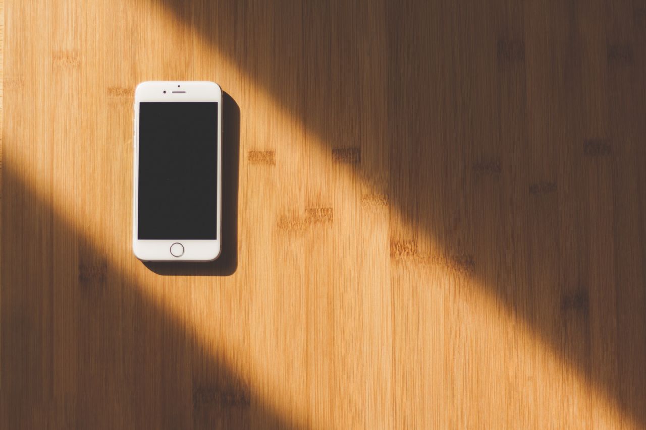 Minimal White iPhone Desk Stock Free