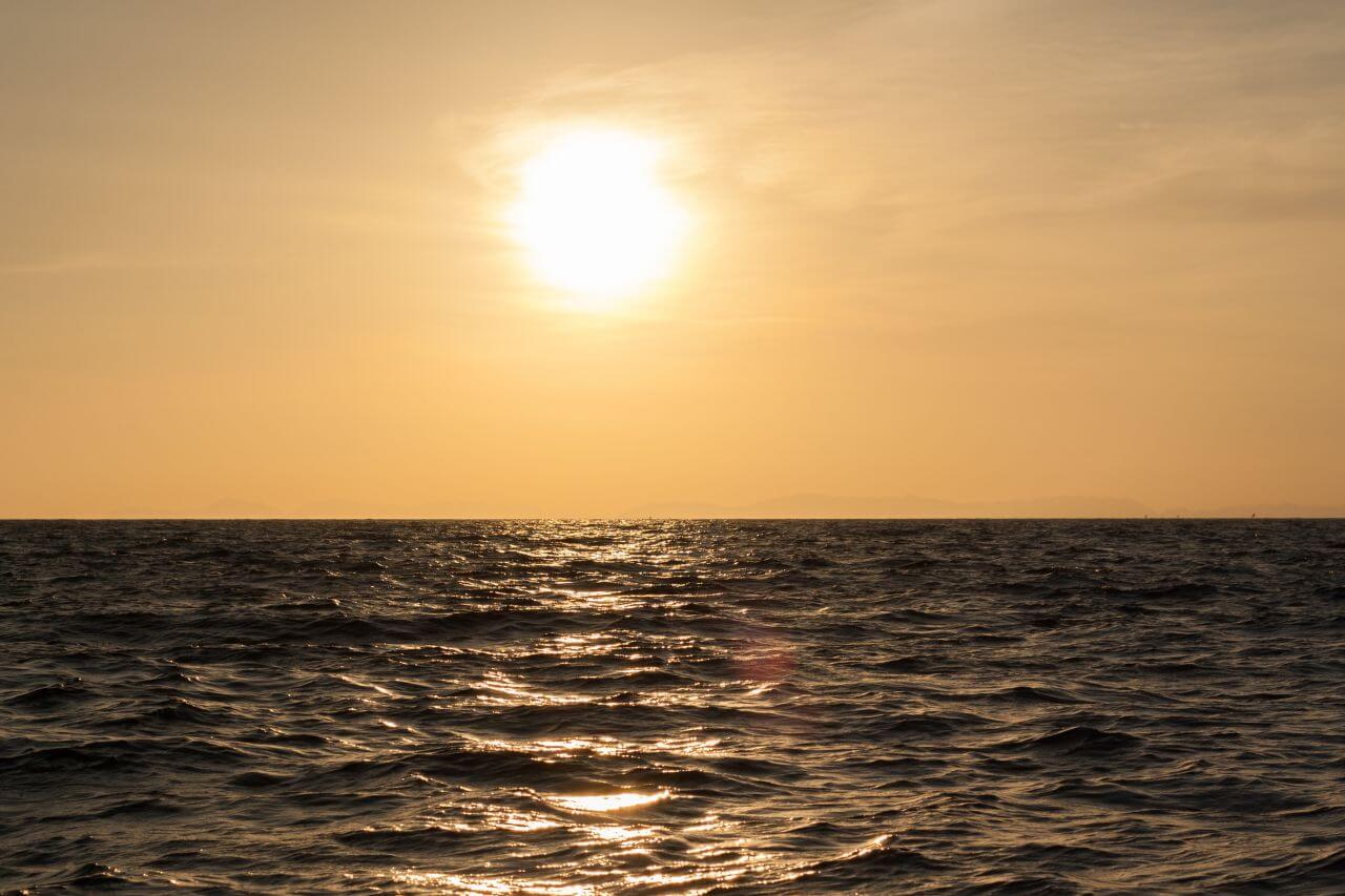 Rippling Sea Water at Dusk Stock Free