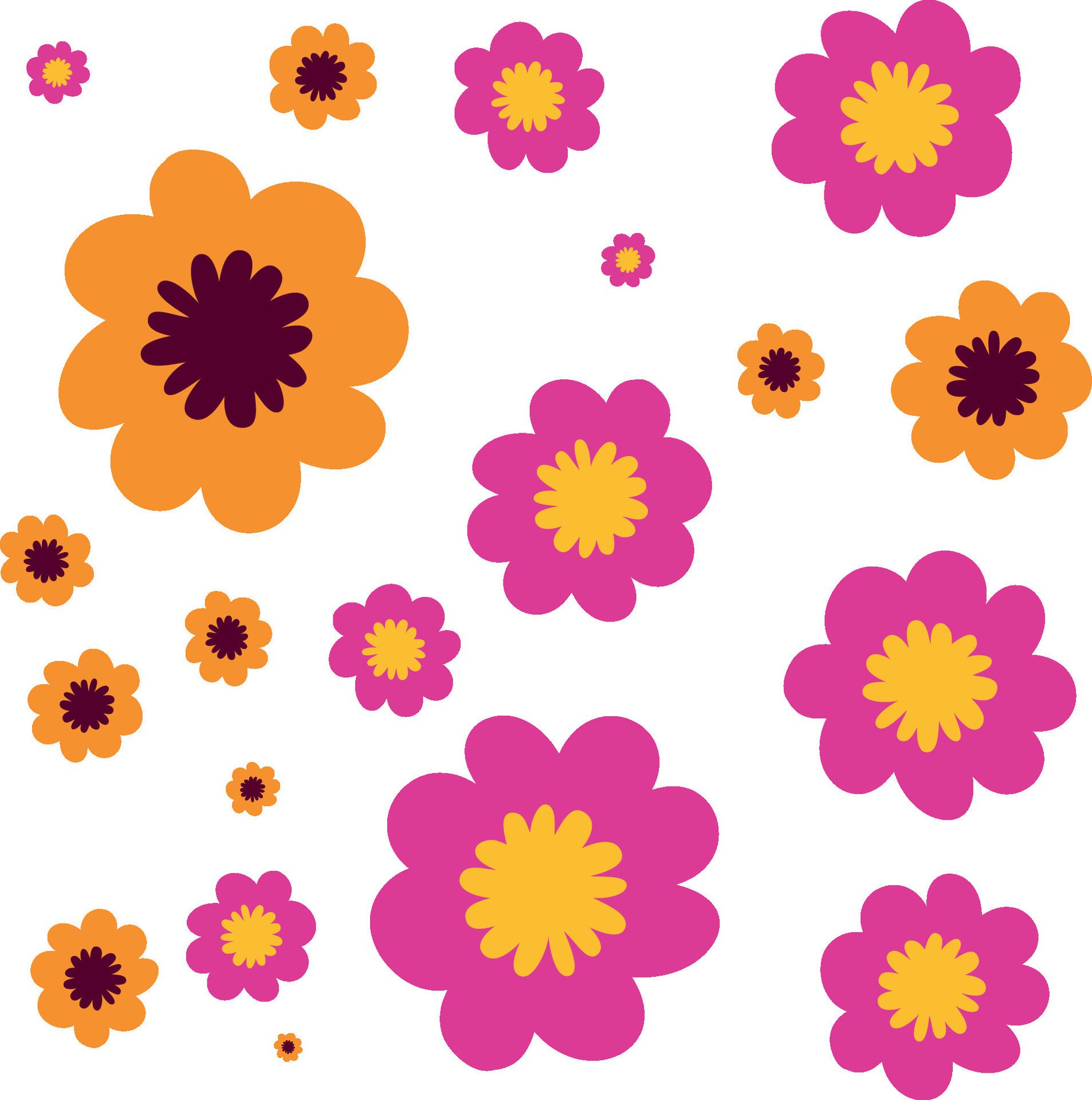 Colorful Flower Pattern isolated Icon illustration Free Vector