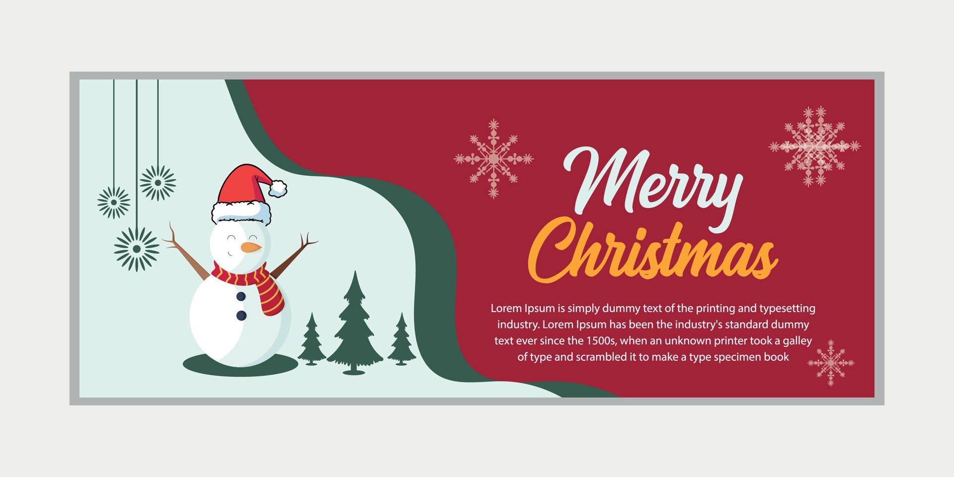 merry christmas banner set and happy new year banner, social media cover and web banner,Merry Christmas design for greeting card, Free Vector