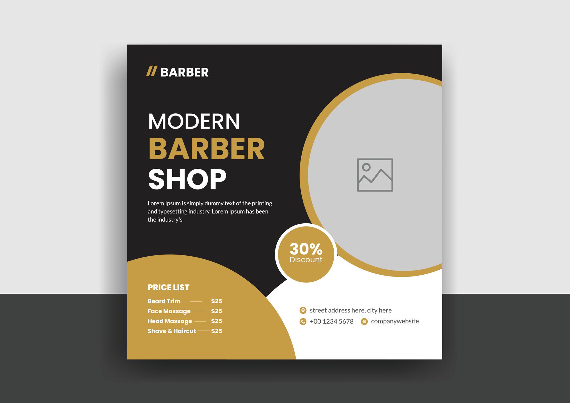 Barber shop hair salon social media post template. beauty spa business web banner design Free Vector