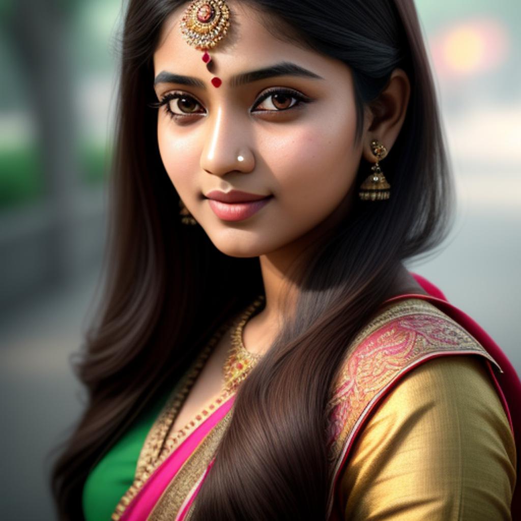 Bangladeshi cute girl Portrait by @ai_generated