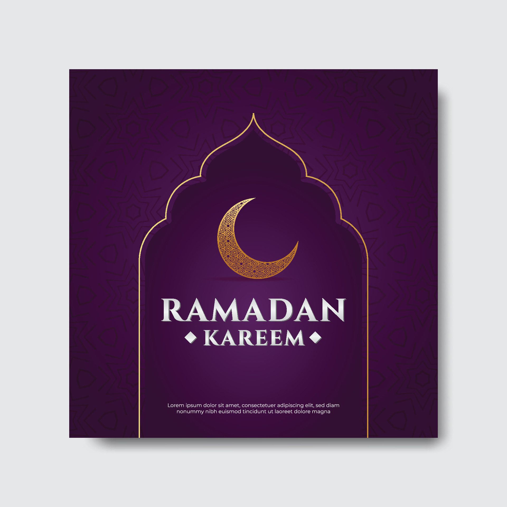 Ramadan Kareem Greetings Social Media Banner Post Design Template Free Vector