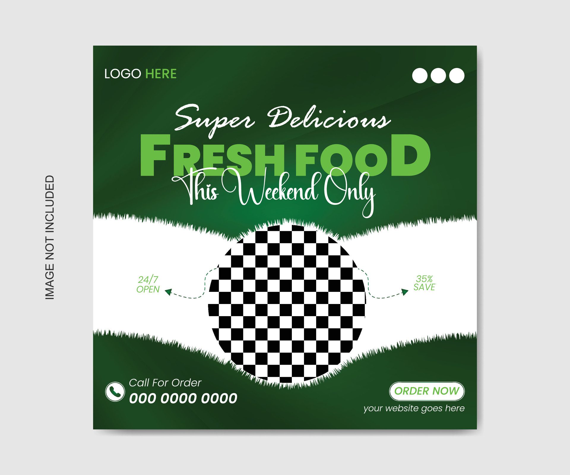 food menu banner for social media template Free Vector