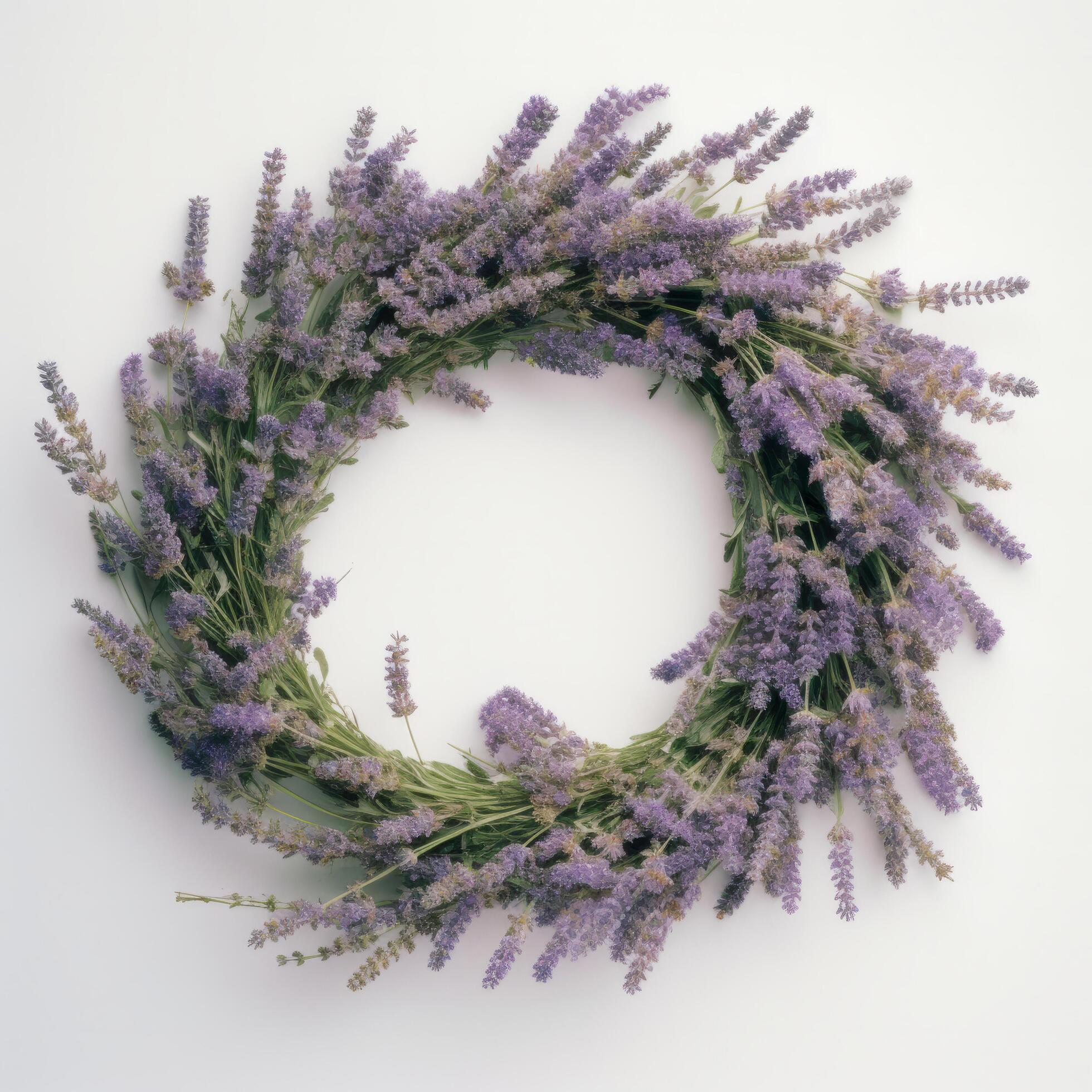 Lavender flower wreath. Illustration Stock Free