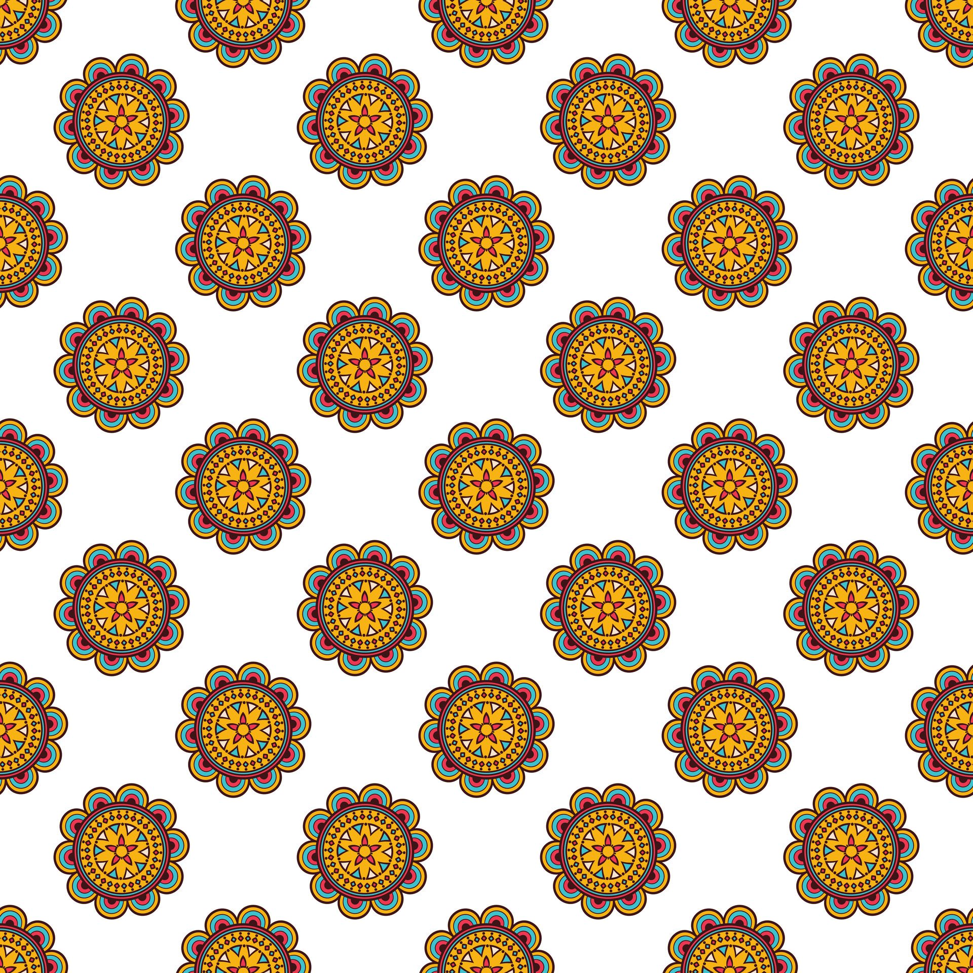 Seamless pattern of bright mandala Free Vector