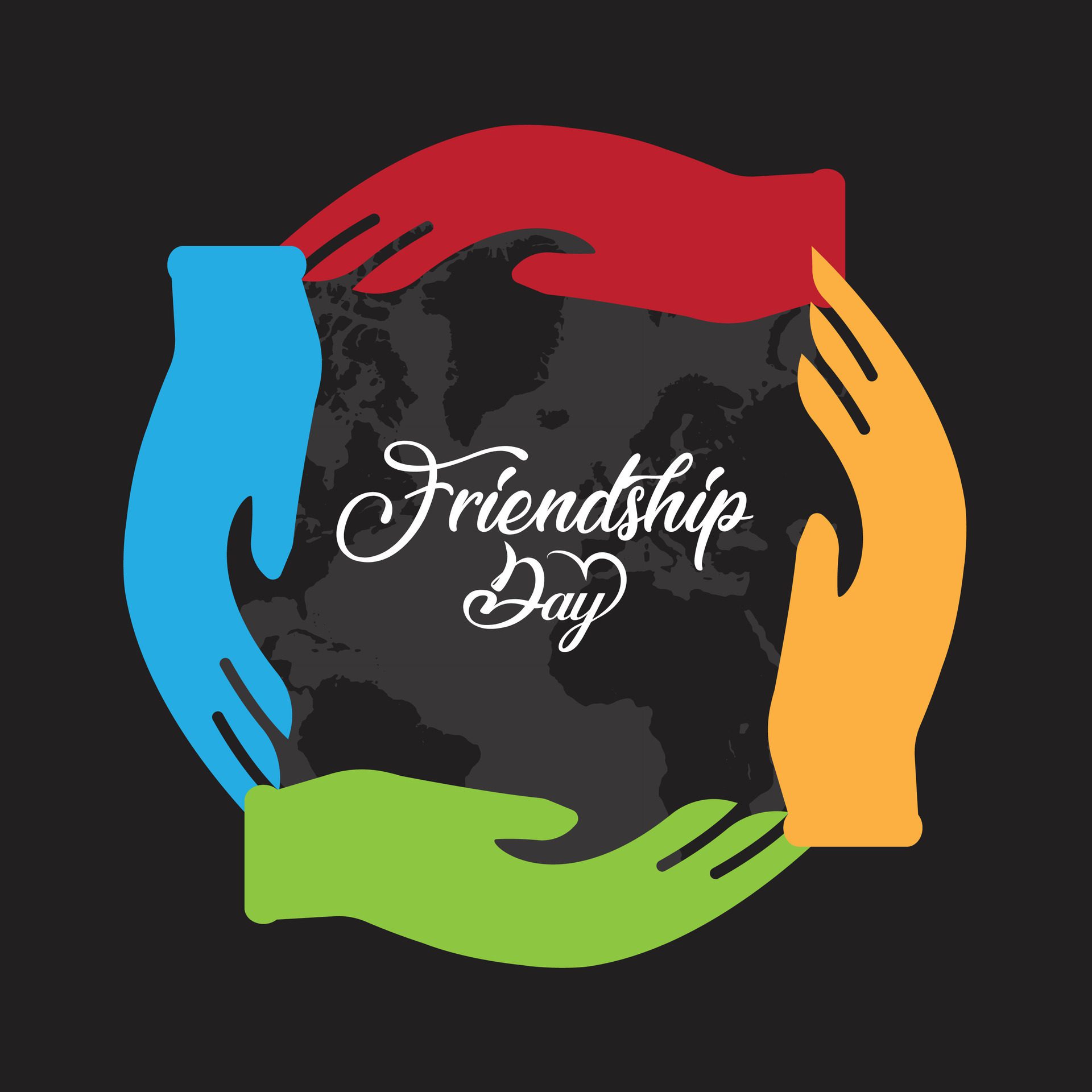 World Friendship Day every year in July. Template for background, banner, card, poster with text inscription. Free Vector