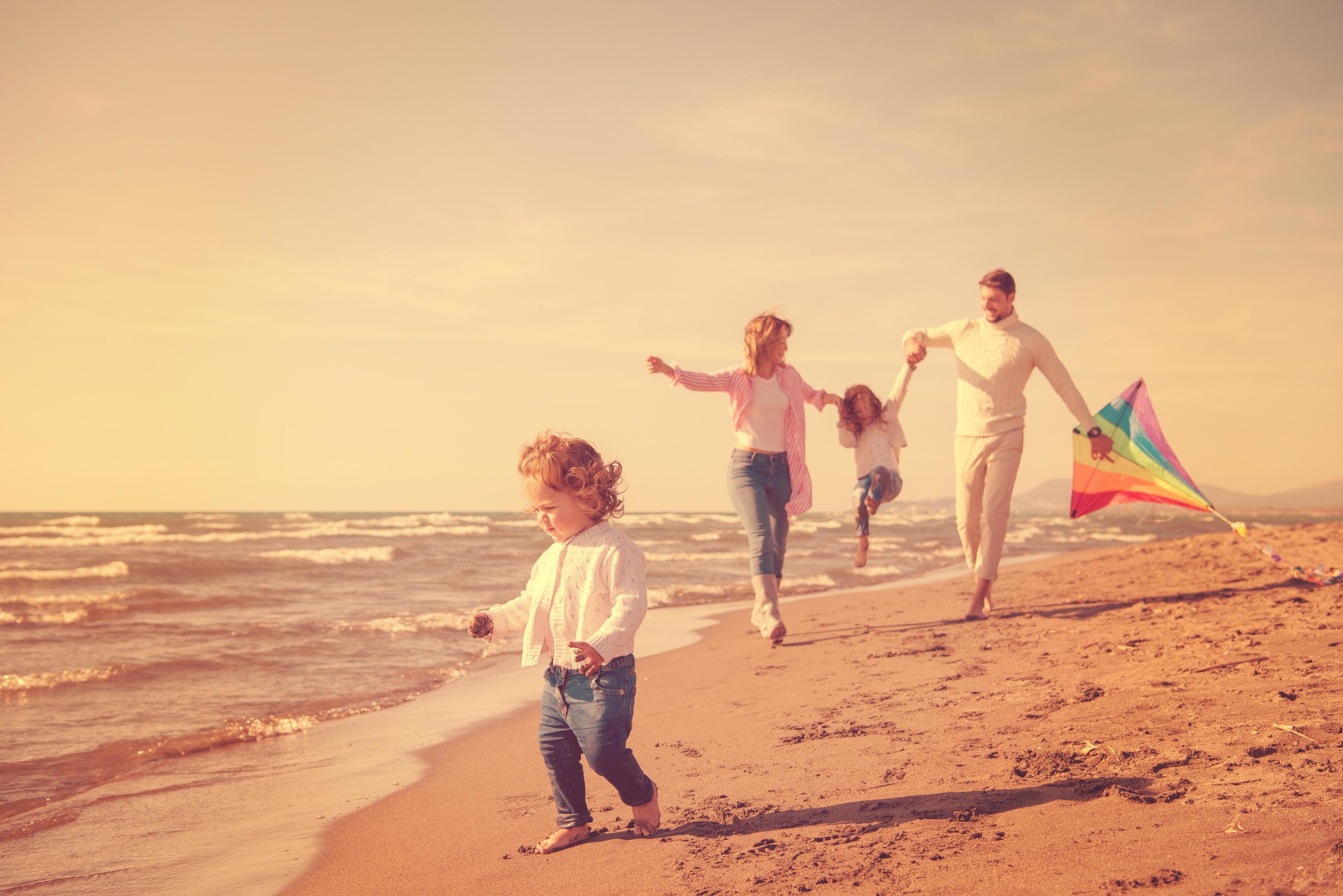 happy family enjoying vecation during autumn day Stock Free