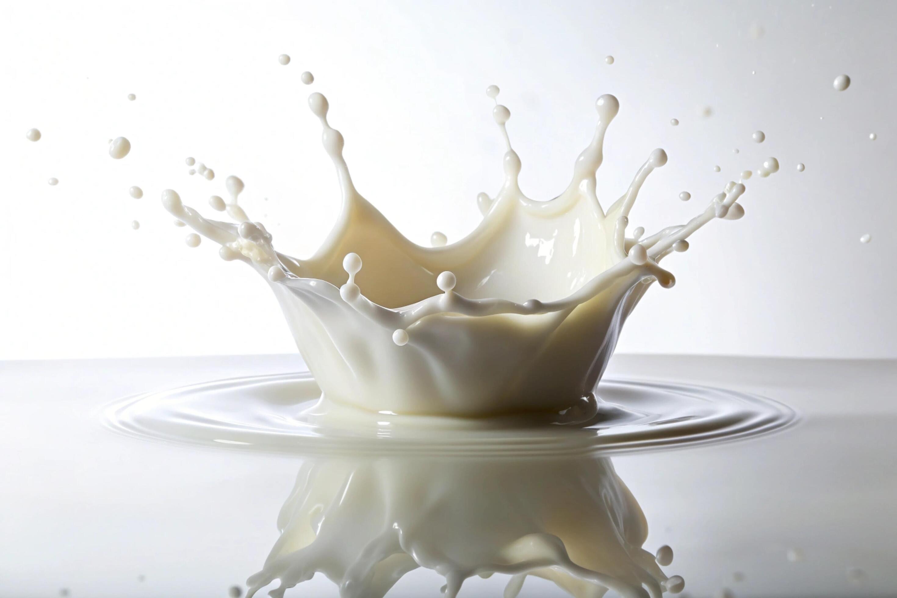 Milk splashes on white background Stock Free