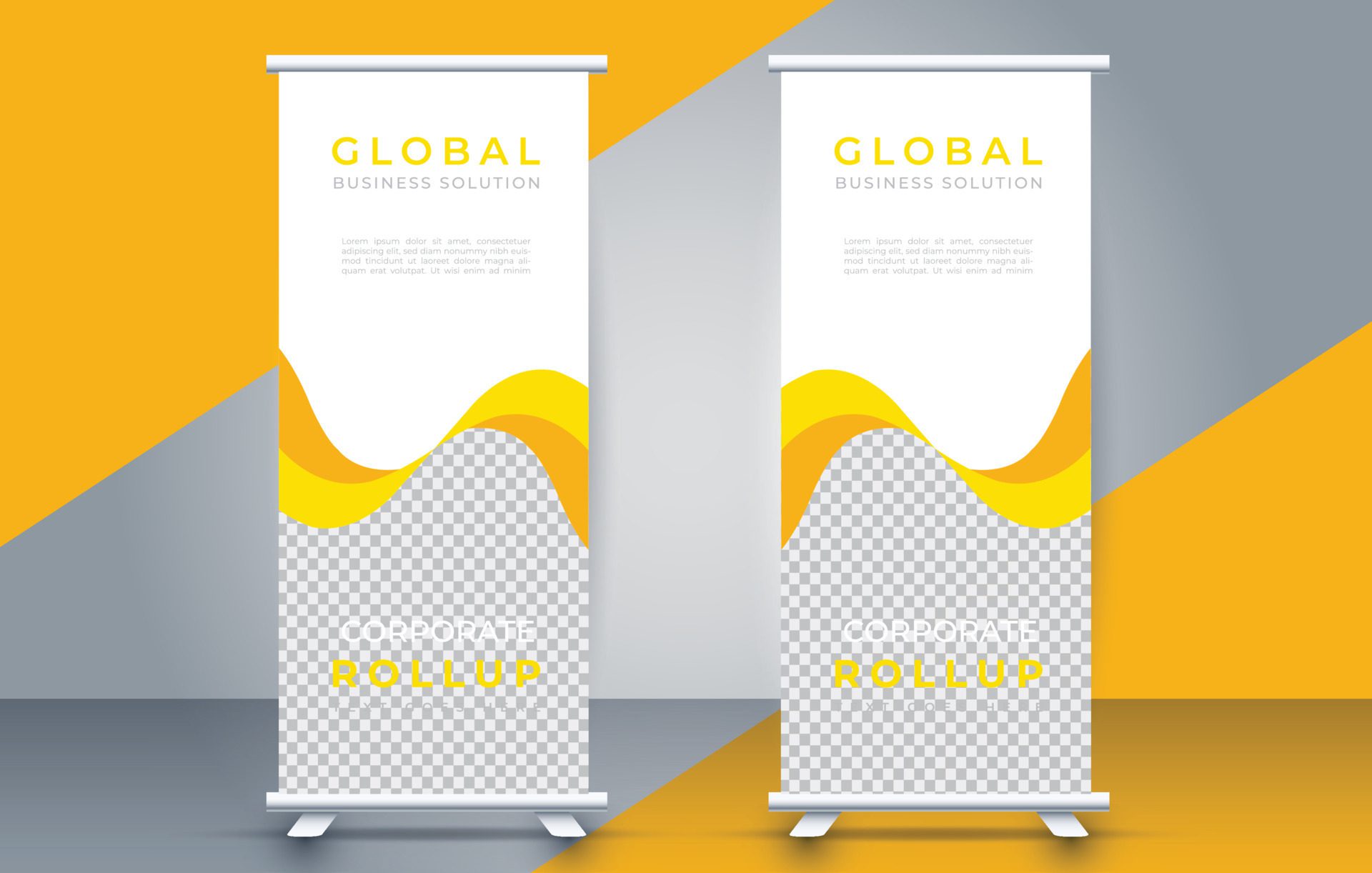 creative roll up banner design template. flyer. pull up. presentation. brochure. poster. advertisement. print media Free Vector