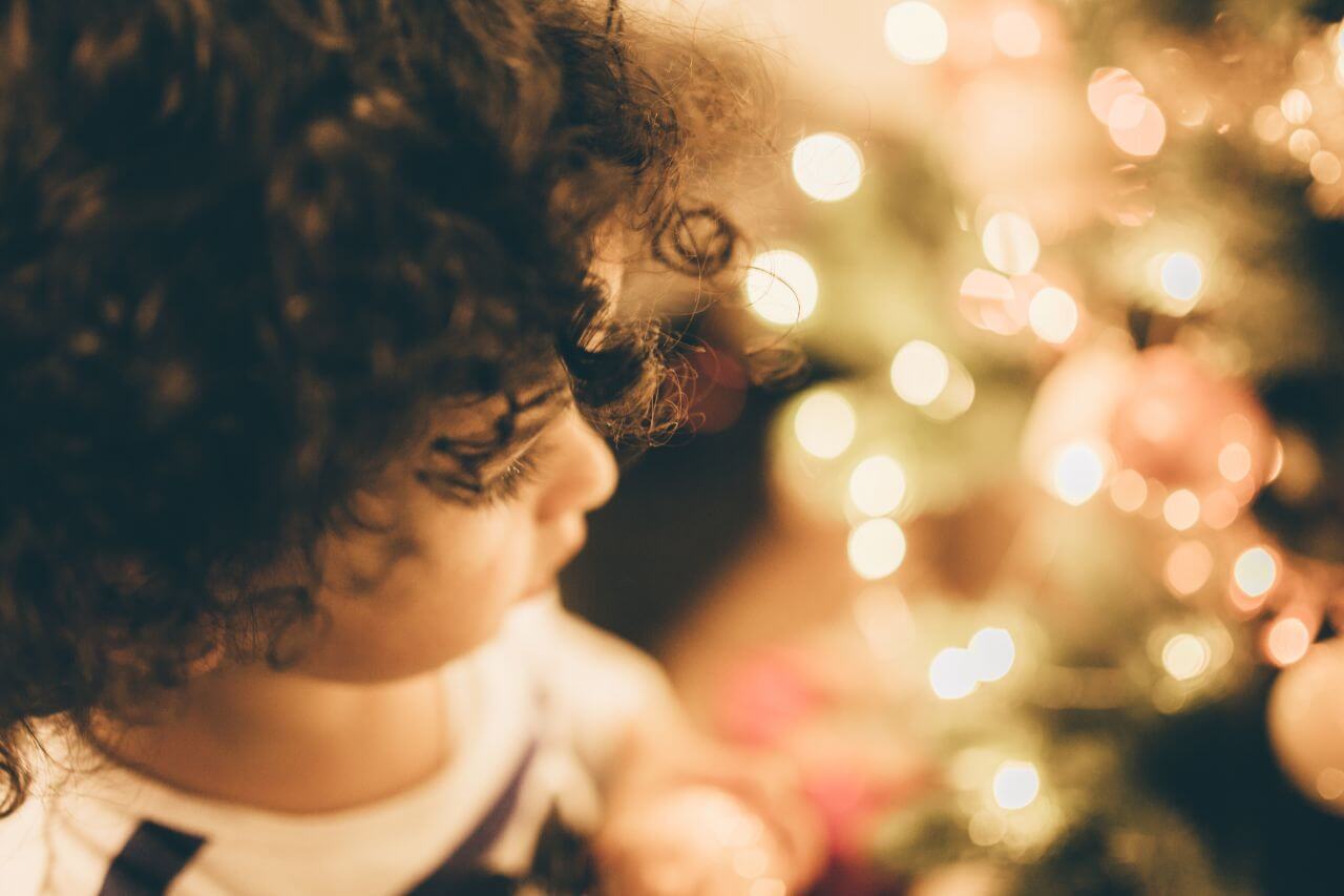 Child at Christmas Stock Free