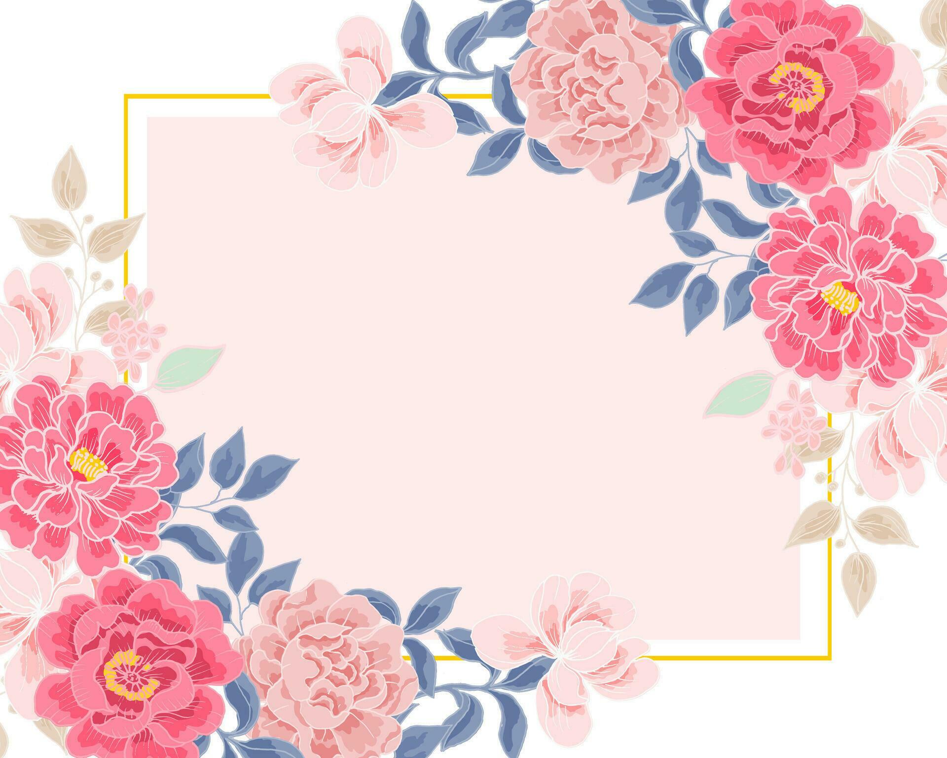 Vintage Pink Hand Drawn Rose Flower Seamless Border Stock Free and Free SVG