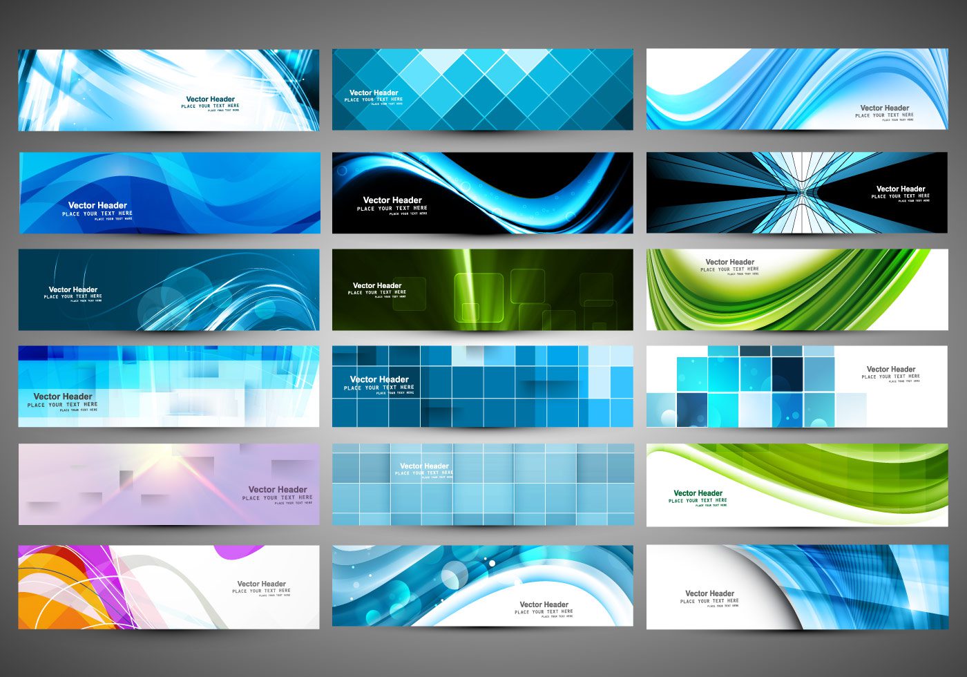 Collection Of Header For Business Card Free Vector