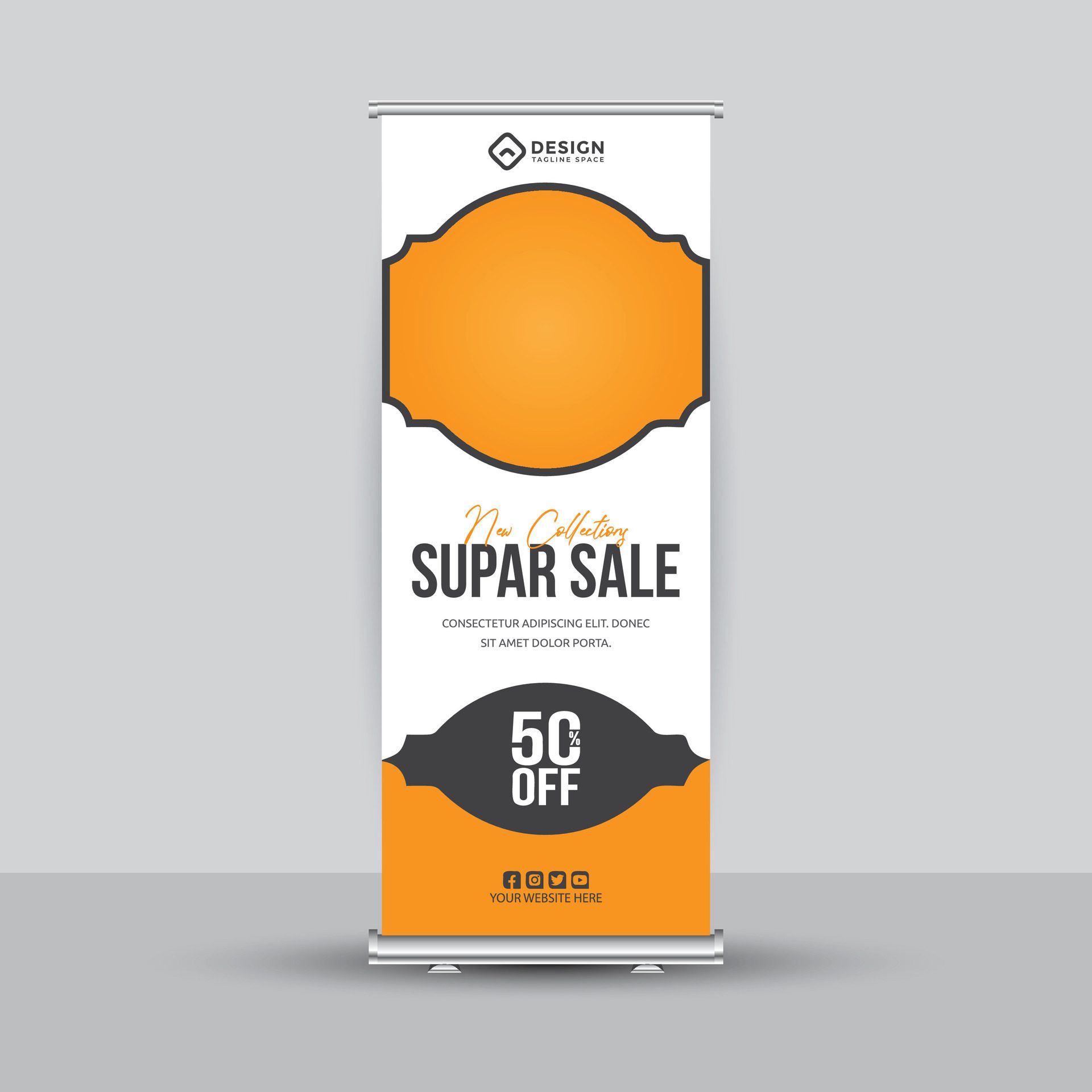 Modern business roll up banner design template Free Vector