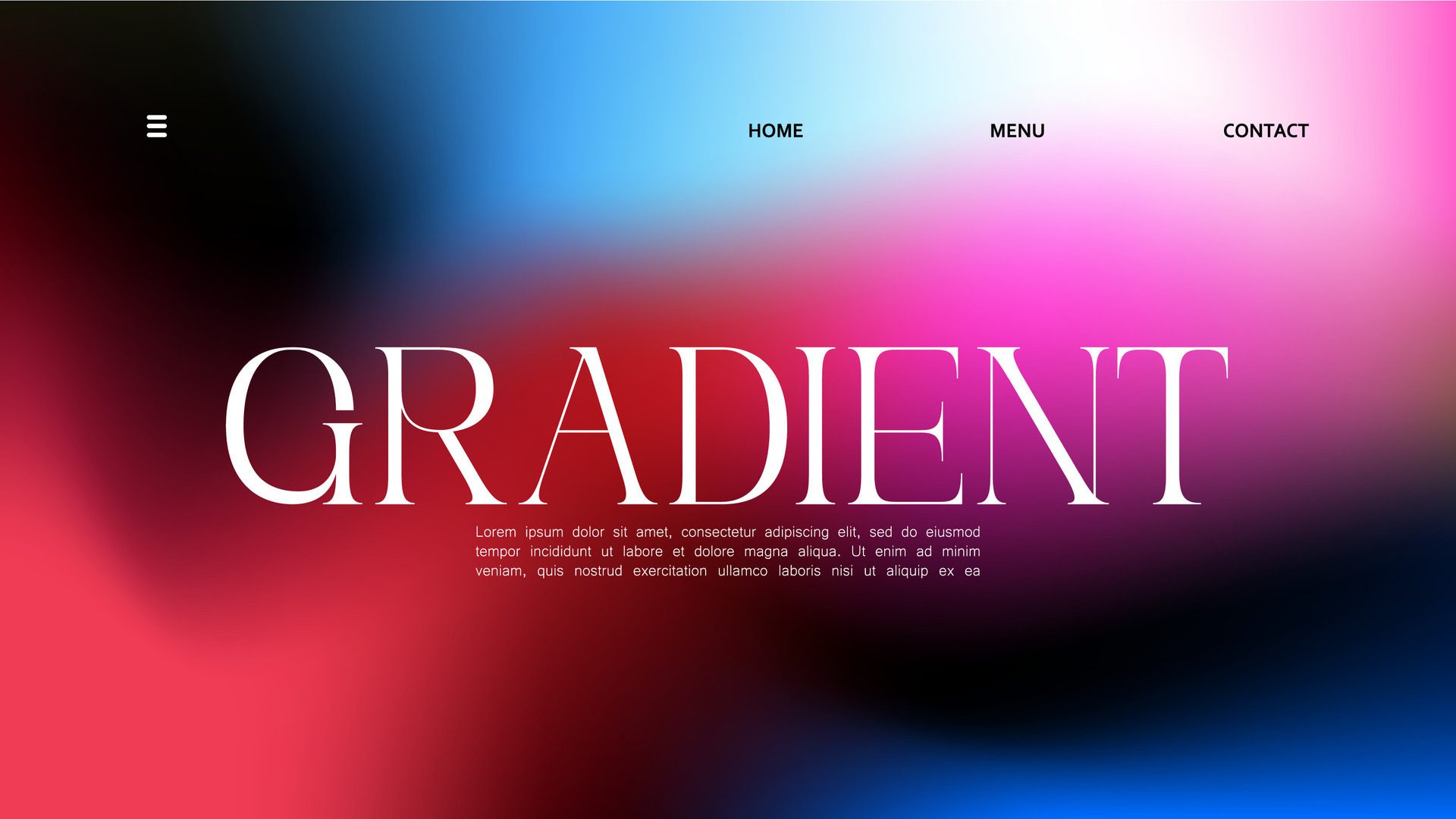 Background black gradient abstract landing page design. illustration. Blend the colors of the liquid banner. Free Vector