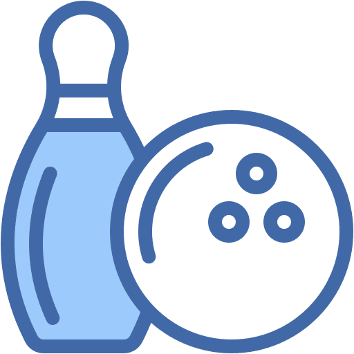 Bowling, pin, ball icon