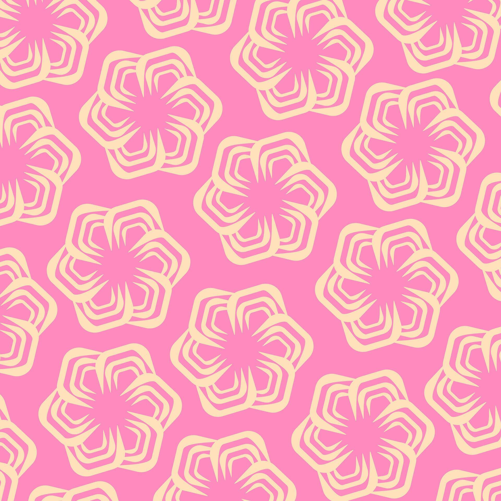 pink background with a yellow flower pattern Stock Free