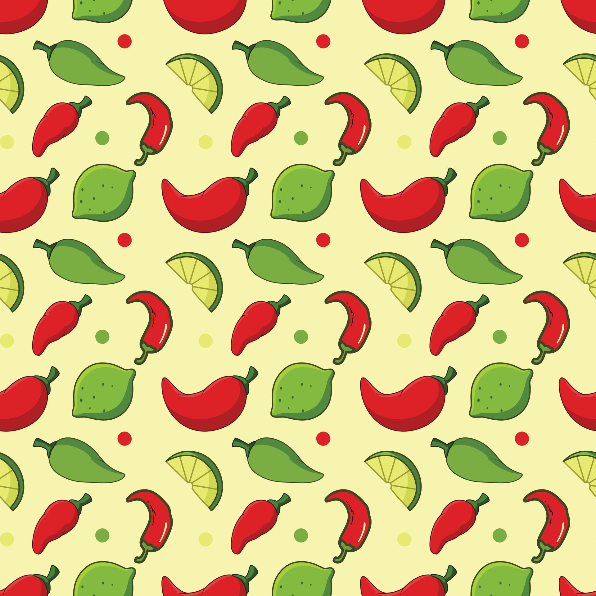 Mexican Spices Seamless Pattern Design Free Vector