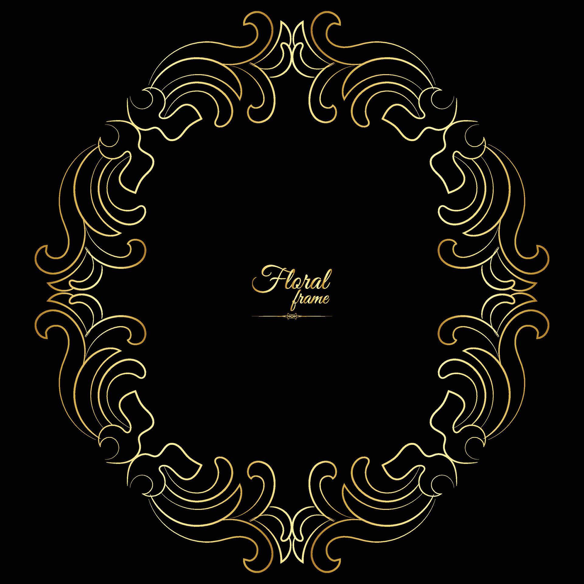 Vector luxury decorative golden vintage frames and borders. retro ornamental frame art and flower isolated floral background Stock Free