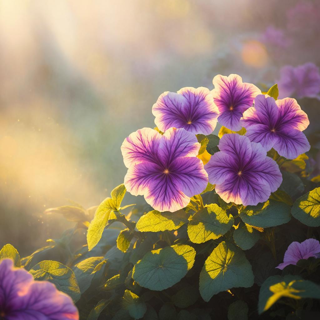 Sunlight on a petunia by @ai_generated